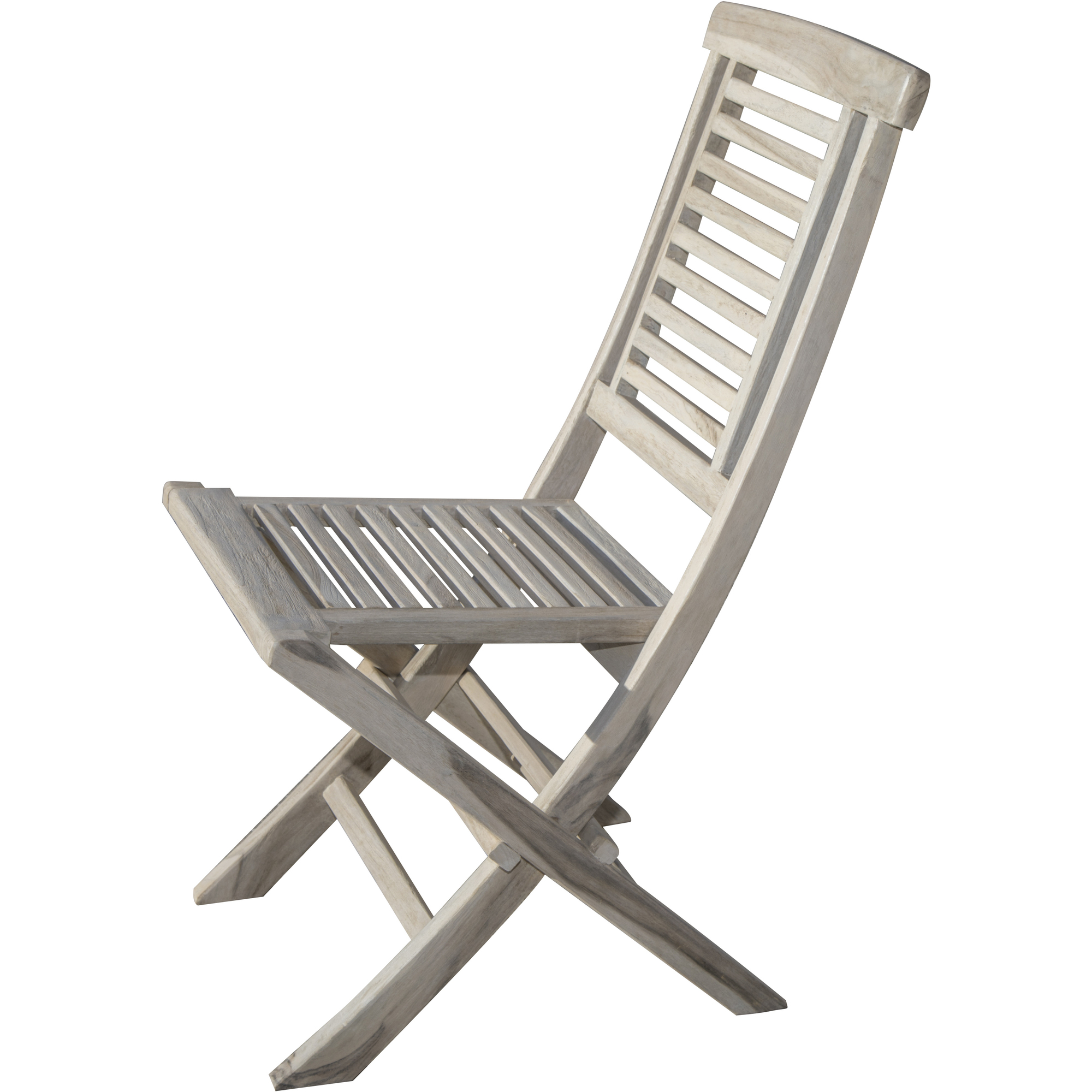 Compact Teak Folding Chair in Driftwood Finish