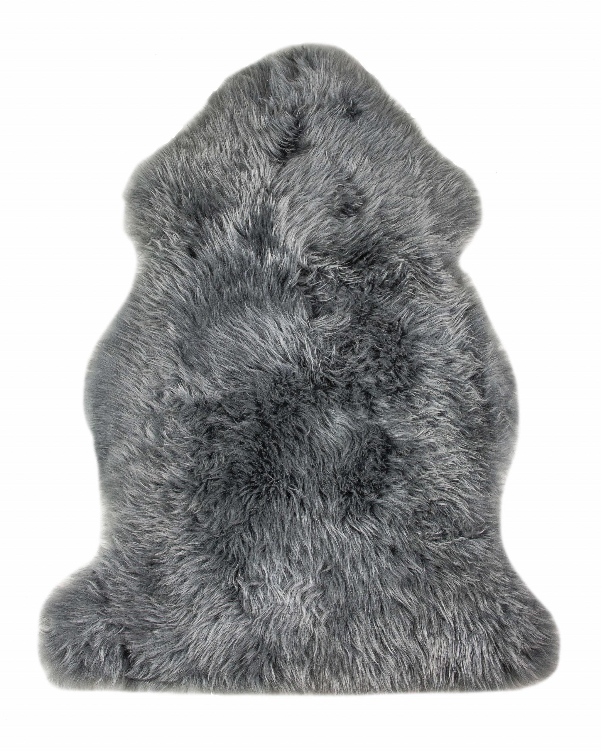 2" X 3" Warm Gray New Zealand Natural Sheepskin Rug