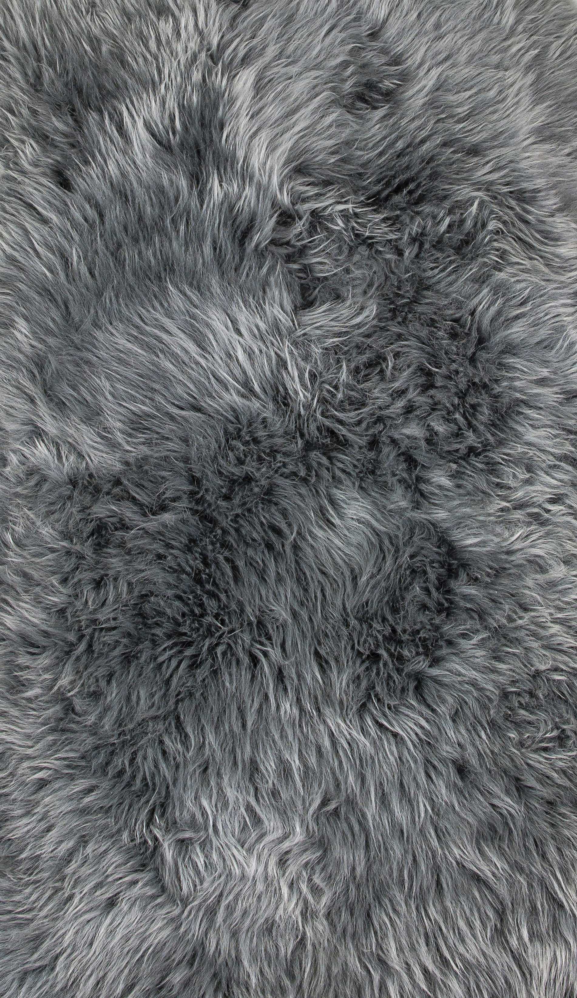 2" X 3" Warm Gray New Zealand Natural Sheepskin Rug