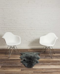 2" X 3" Warm Gray New Zealand Natural Sheepskin Rug