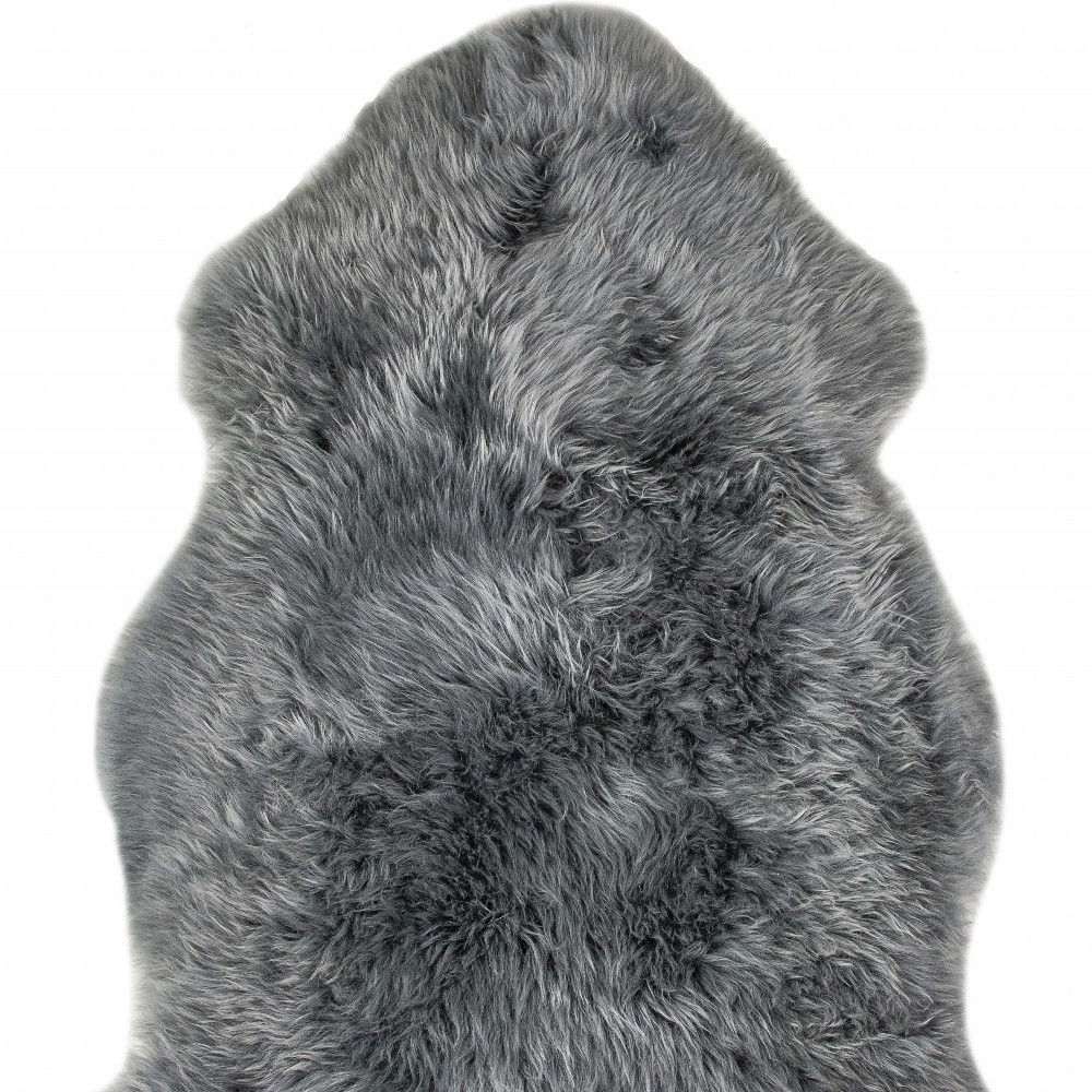2" X 3" Warm Gray New Zealand Natural Sheepskin Rug