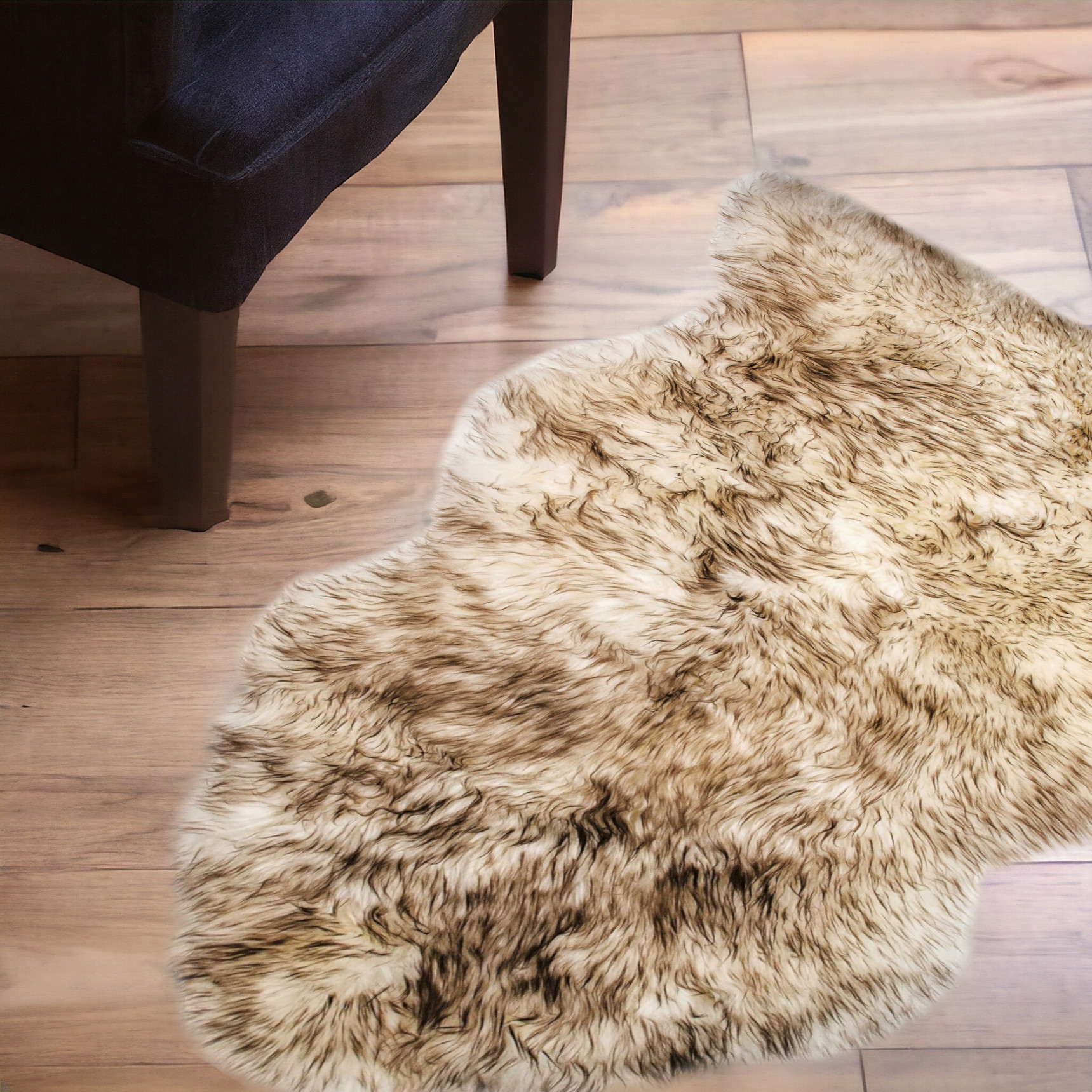 2' X 3' Dark Cream New Zealand Natural Sheepskin Rug-376924-1