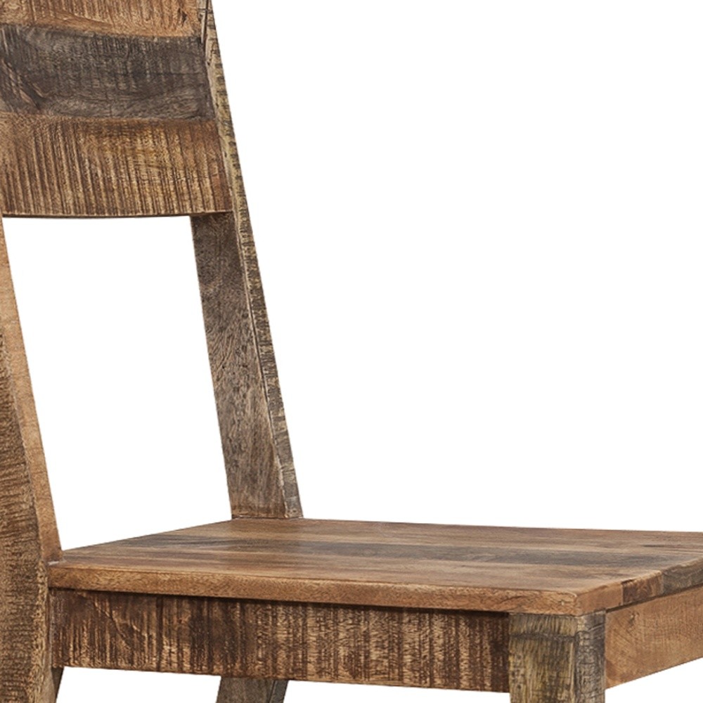 Set of 2 Solid Mango Wood Dining Chairs