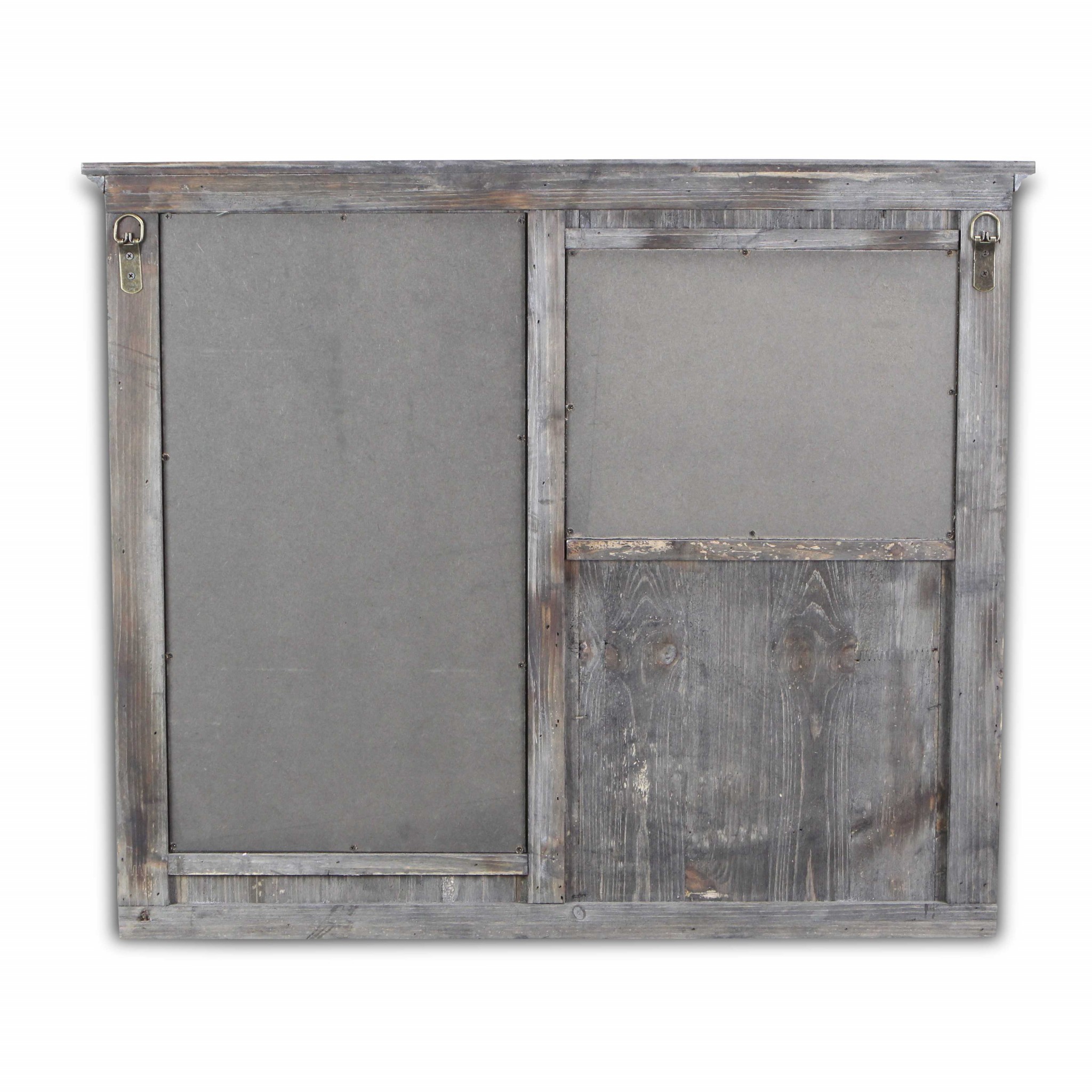 Gray Wooden Wall Chalkboard with Side Storage Basket