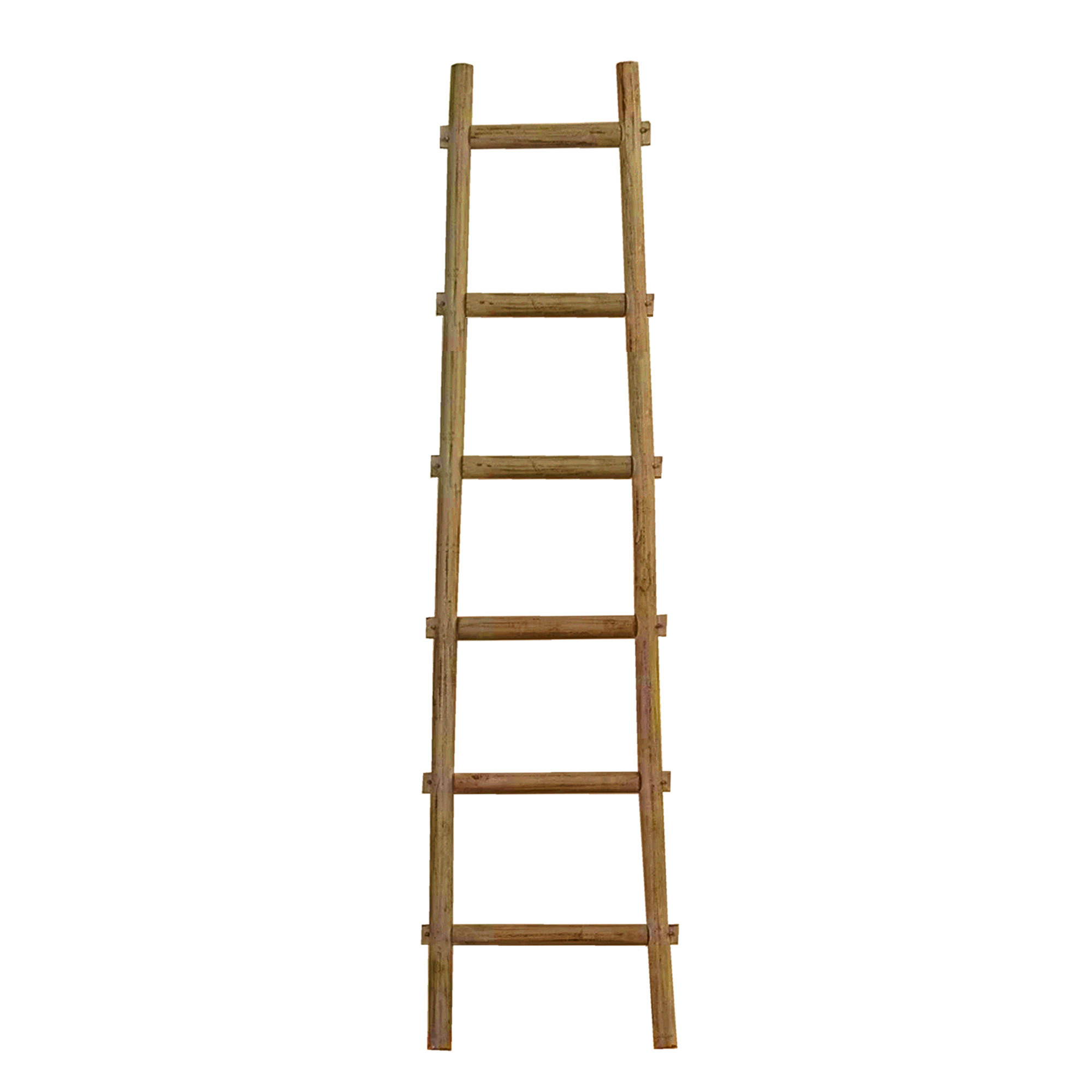 72" X 18"X 2" Brown Decorative Ladder Shelve-379917-1