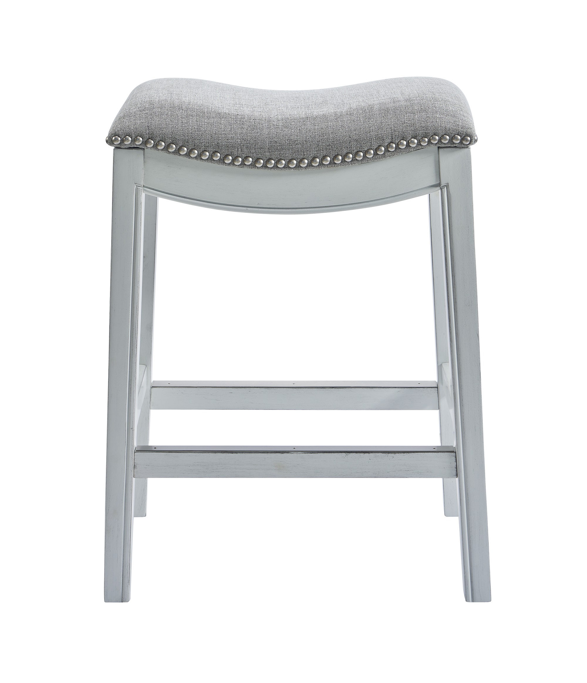 31" White Finished Solid Wood Bar Stool