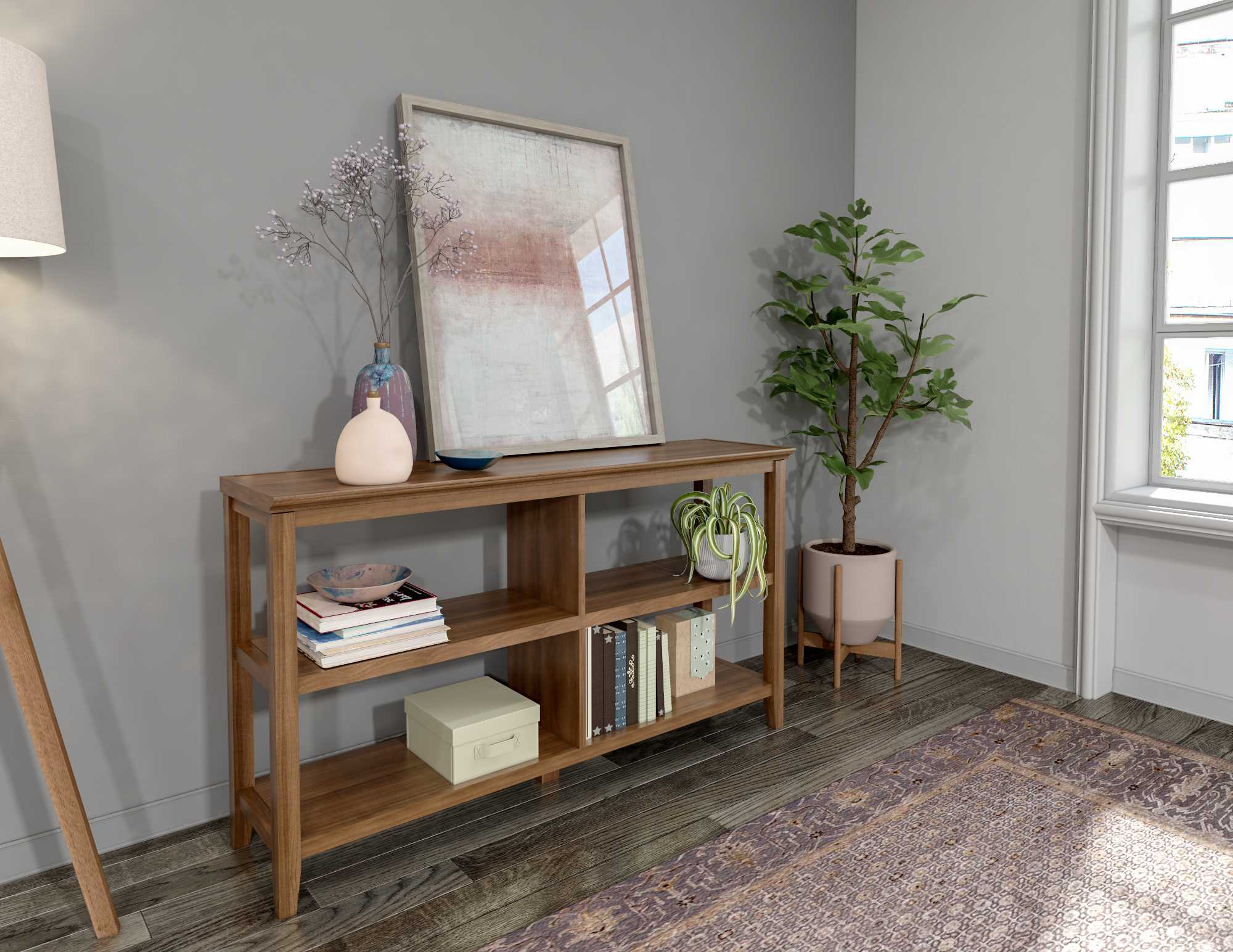 30" Bookcase with 2 Shelves in Walnut