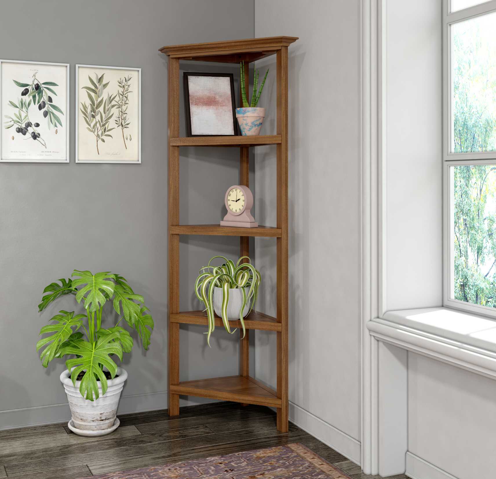 60" Bookcase with 3 Shelves in Walnut