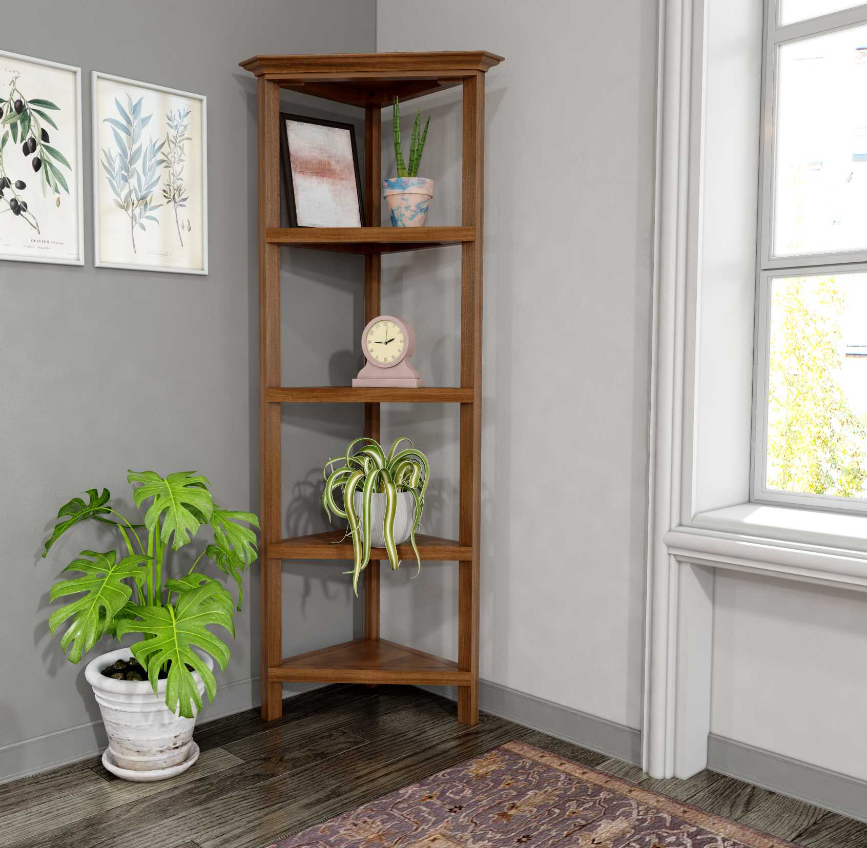 60" Bookcase with 3 Shelves in Walnut