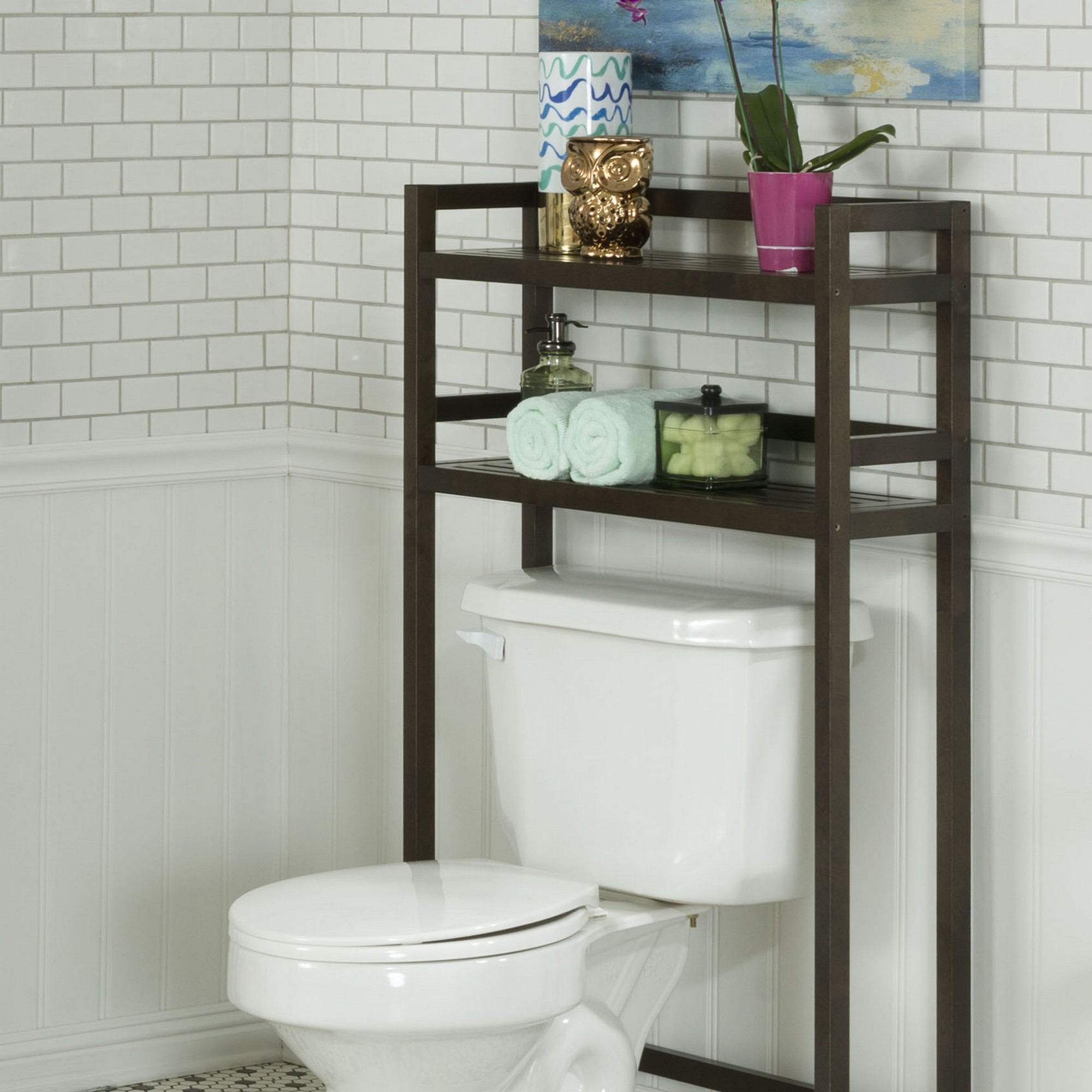 48" Bathroom Extra Storage with 2 Shelves in Espresso