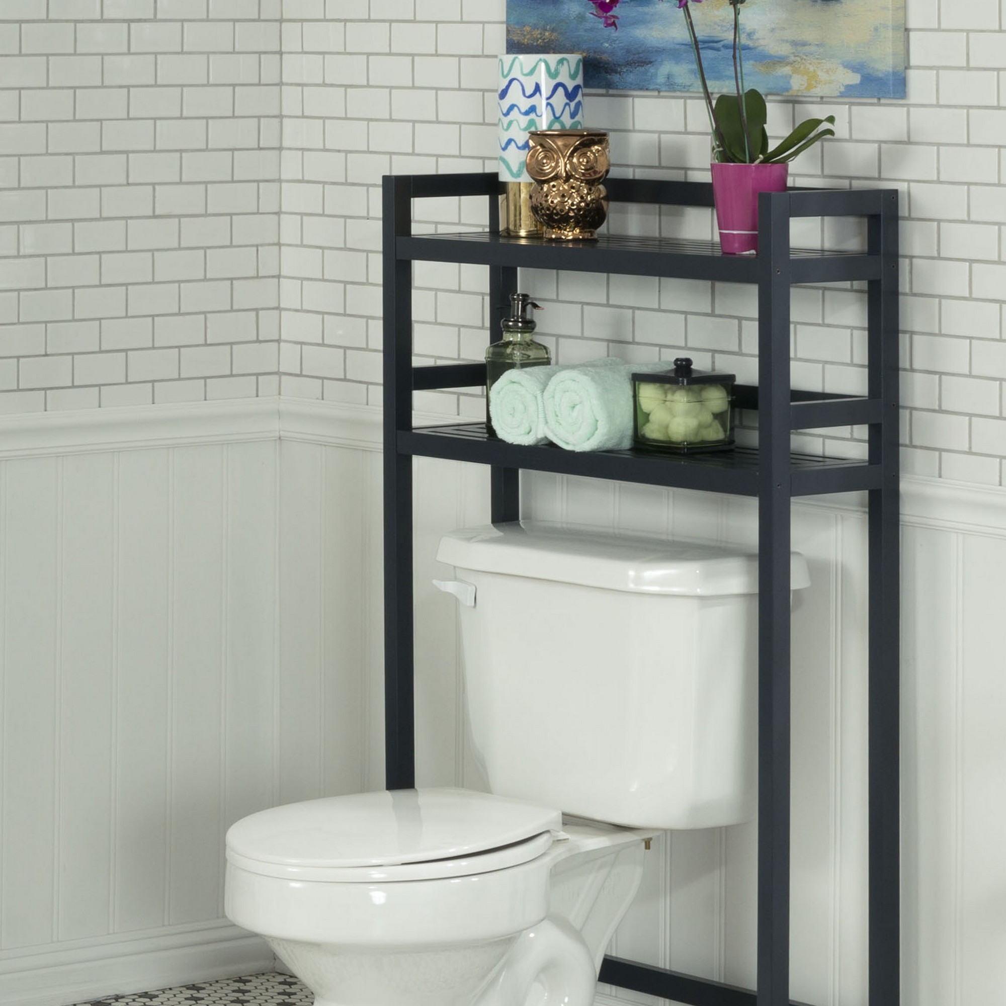 48" Bathroom Extra Storage with 2 Shelves in Graphite
