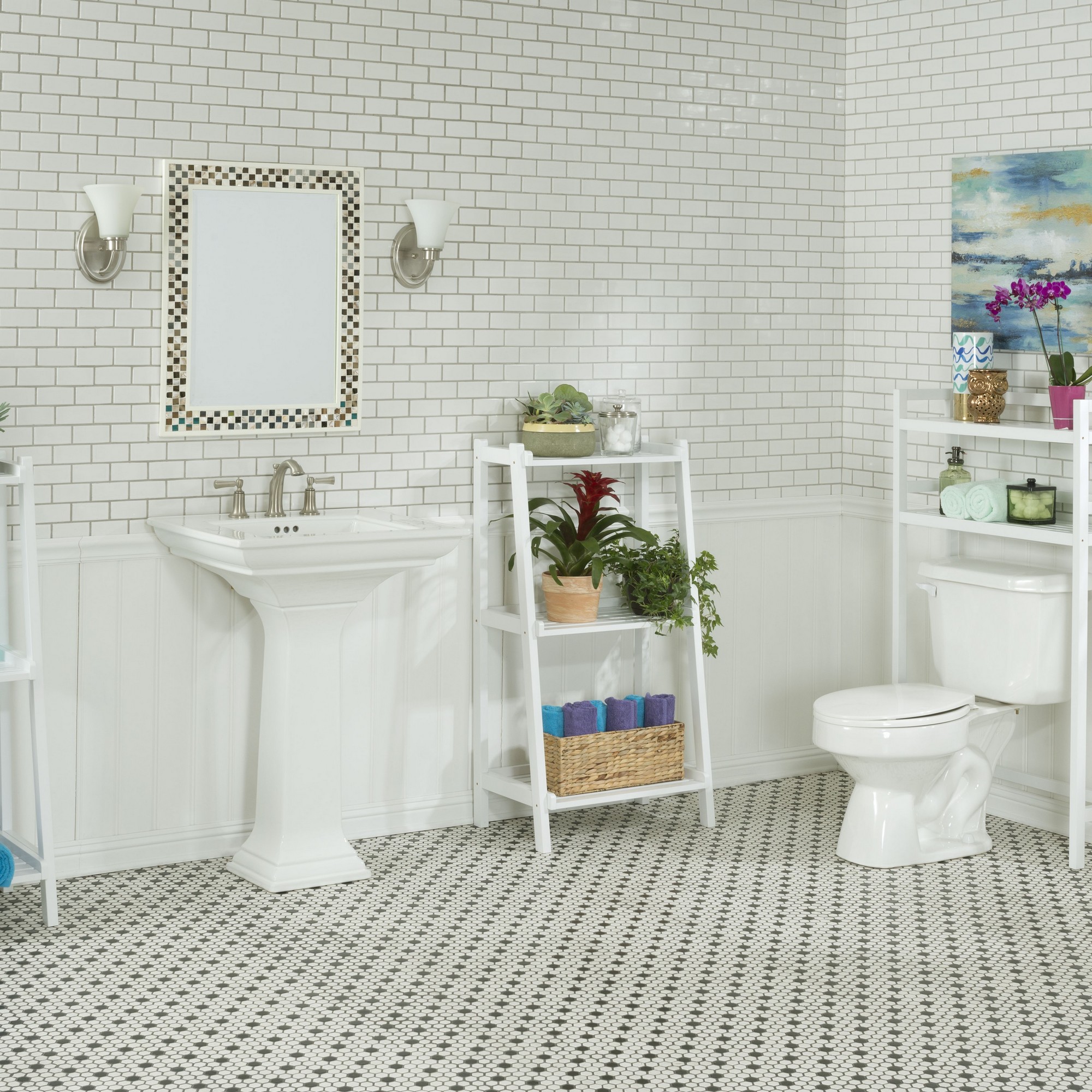 48" Bathroom Extra Storage with 2 Shelves in White