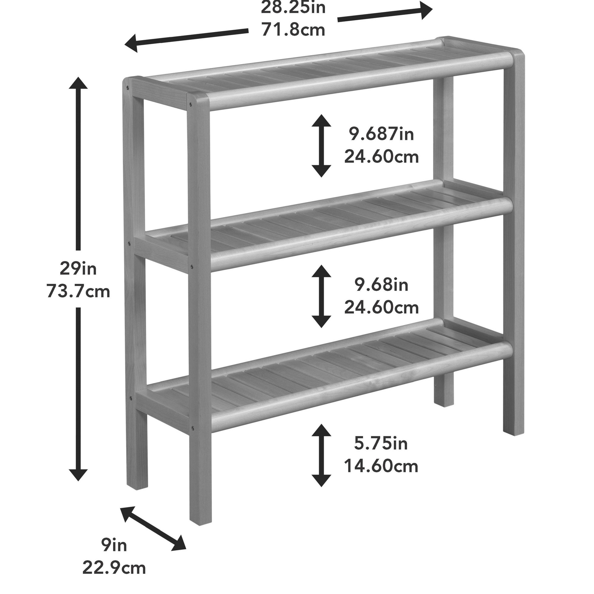 29" Bookcase with 3 Shelves in White