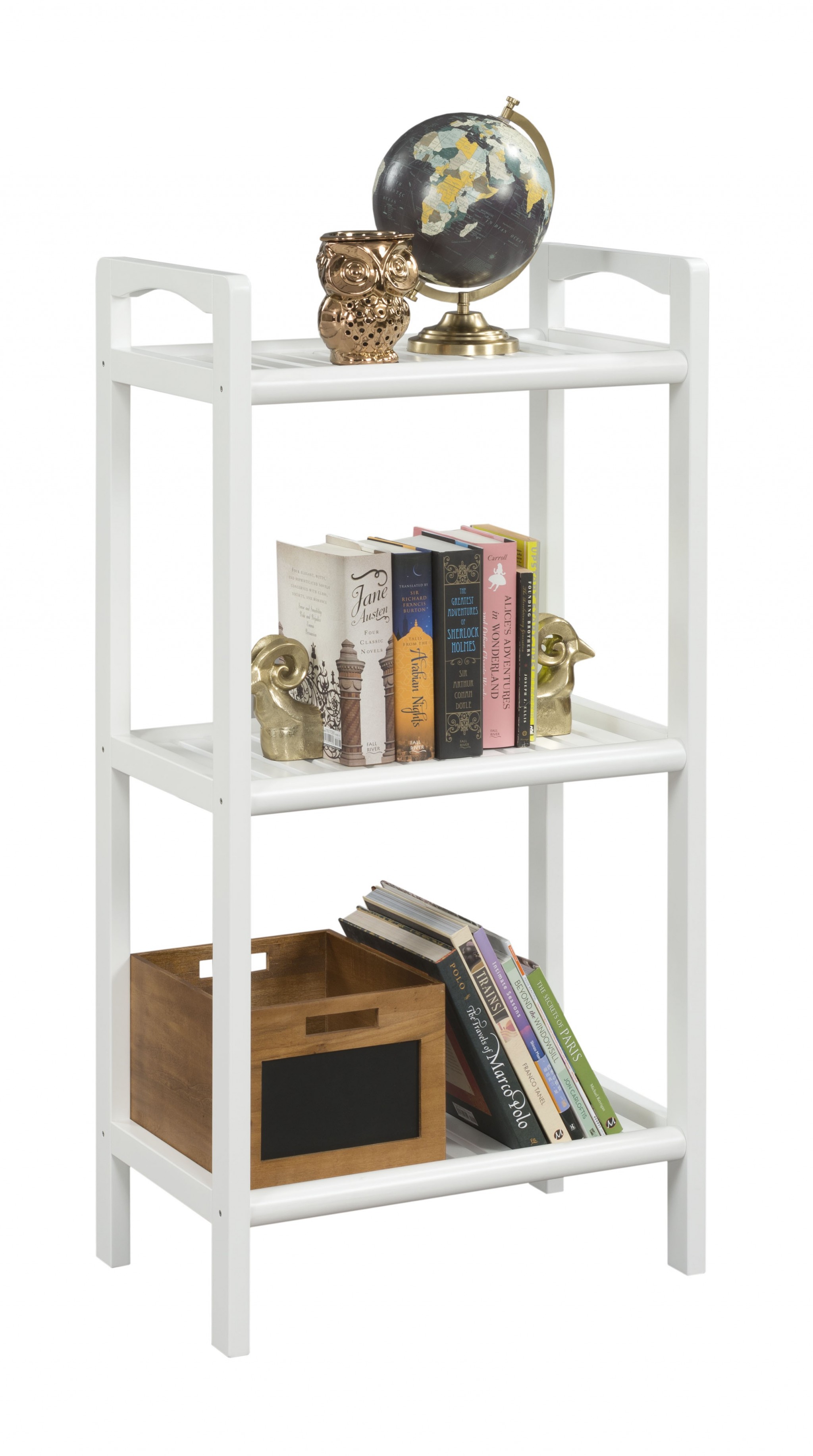 46" Bookcase with 3 Shelves in White