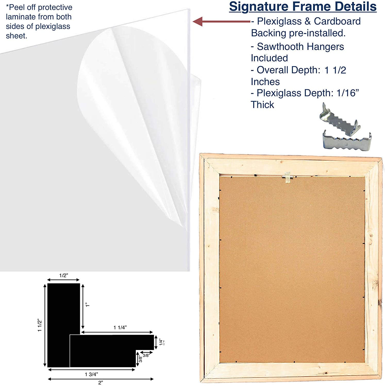 24"x34" Natural Weathered Grey Picture Frame with Plexiglass Holder