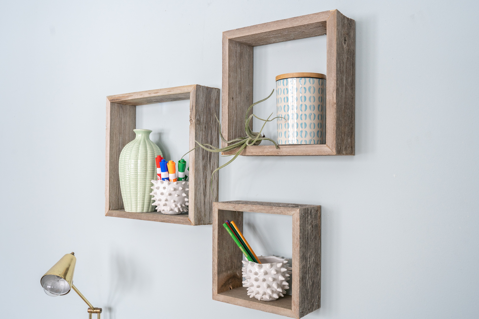 Rustic Farmhouse Set Of 3 Square Shadow Box Shelves Rustic Farmhouse Set Of 3 Square Shadow Box Shelves