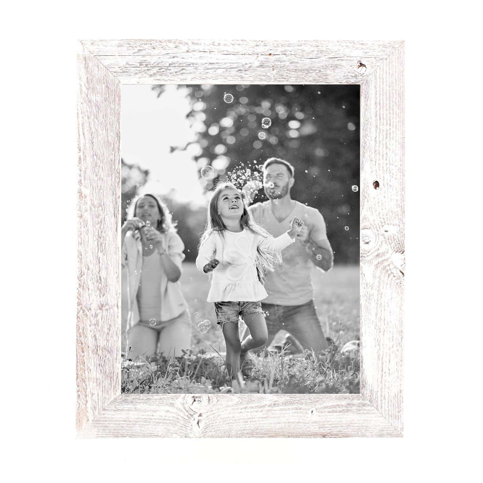 9"x14" Rustic White Washed Grey Picture Frame