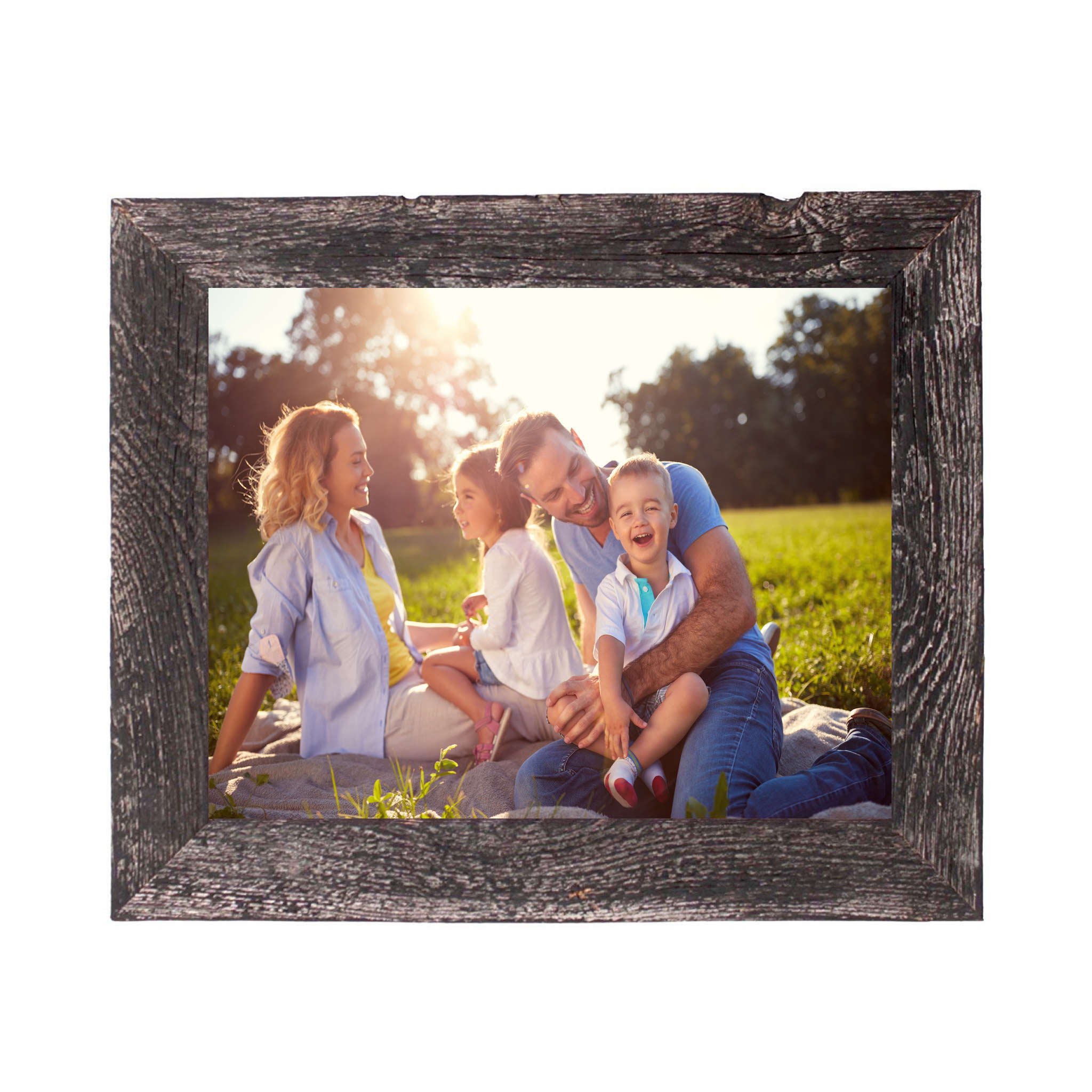 9"x10" Rustic Smoky Black Grey Picture Frame