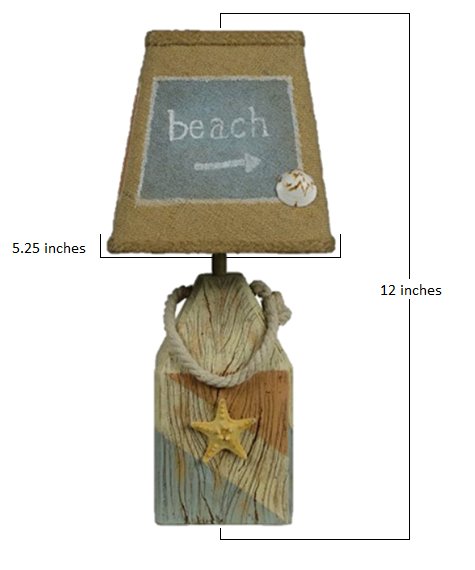 Seaside Accent Lamp with Rope and Starfish