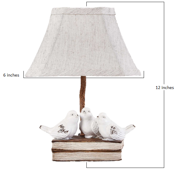 Three feathered Friends Atop a Stack of Books Accent Lamp