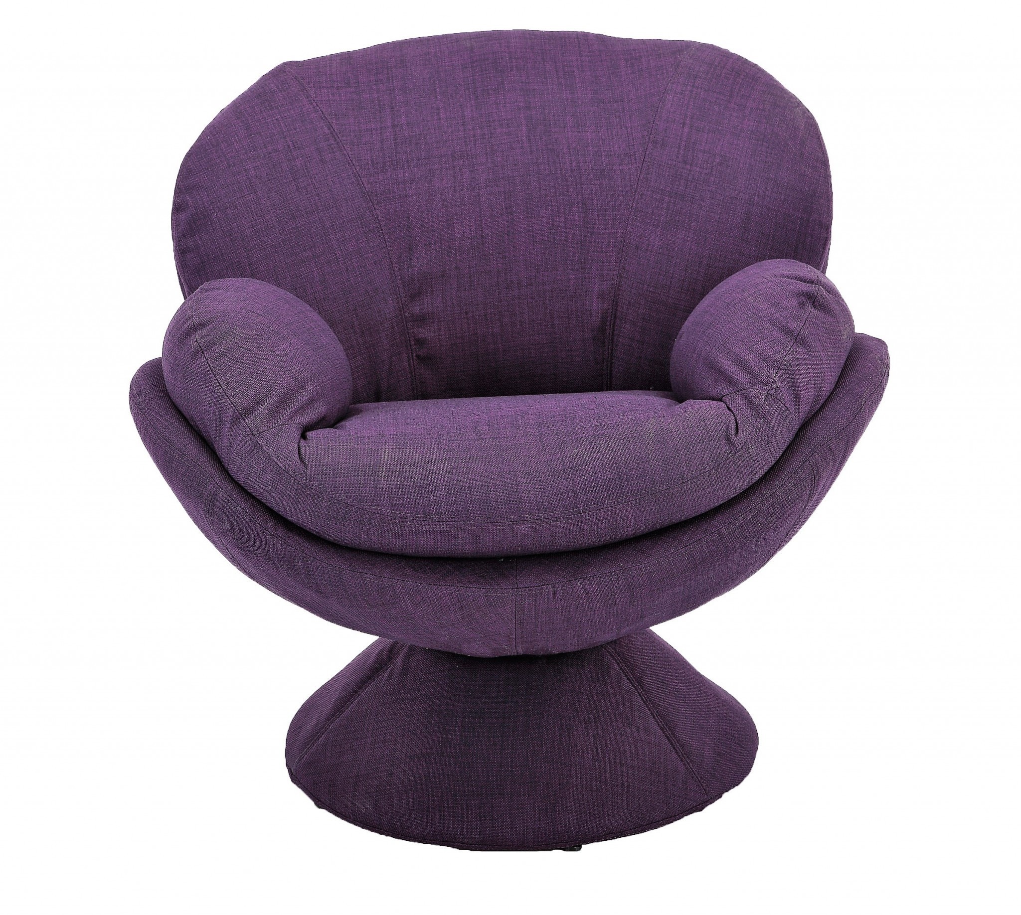 Comfy Purple Swivel Wing Arm Accent Chair