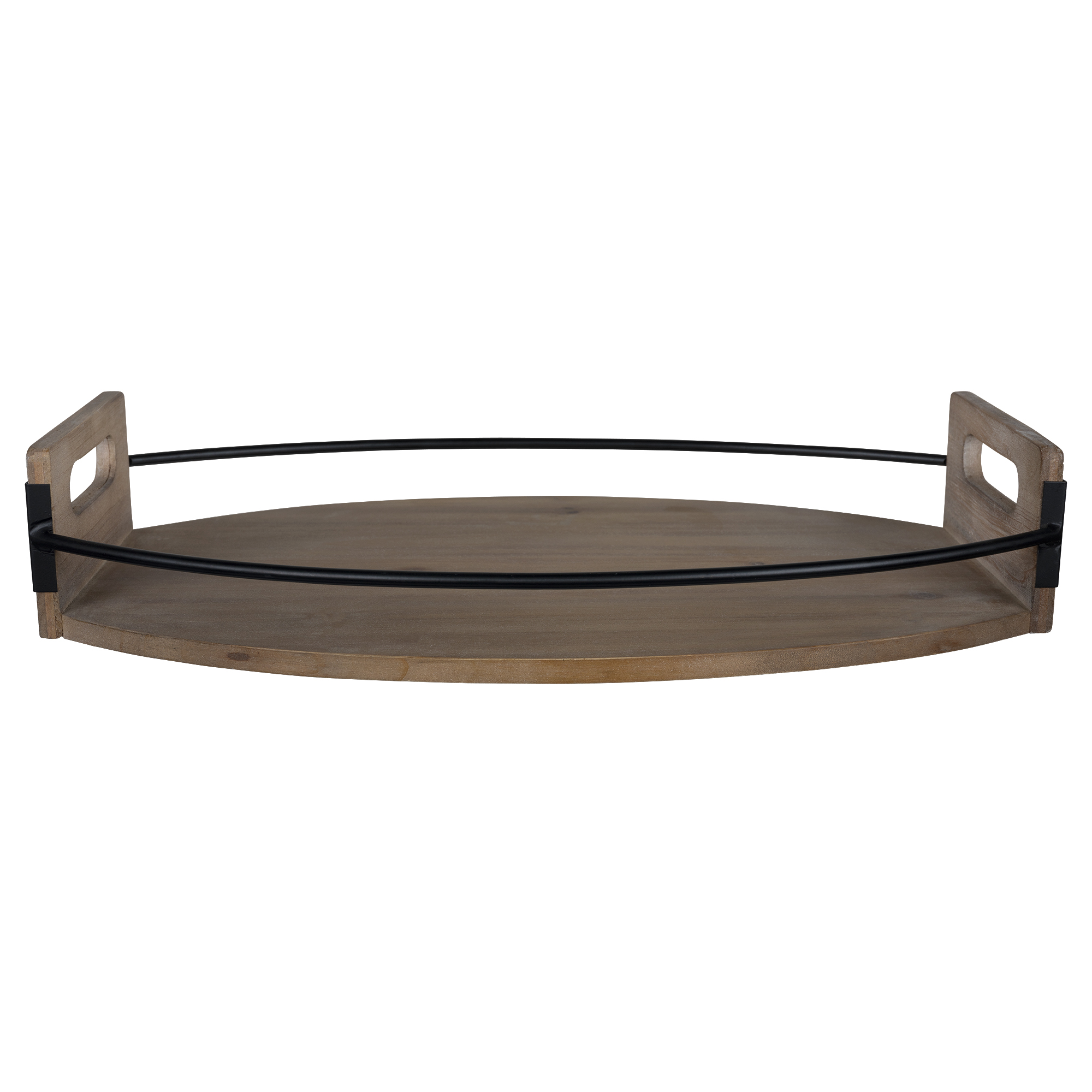 Stratton Home Decor Oval Wood and Metal Tray