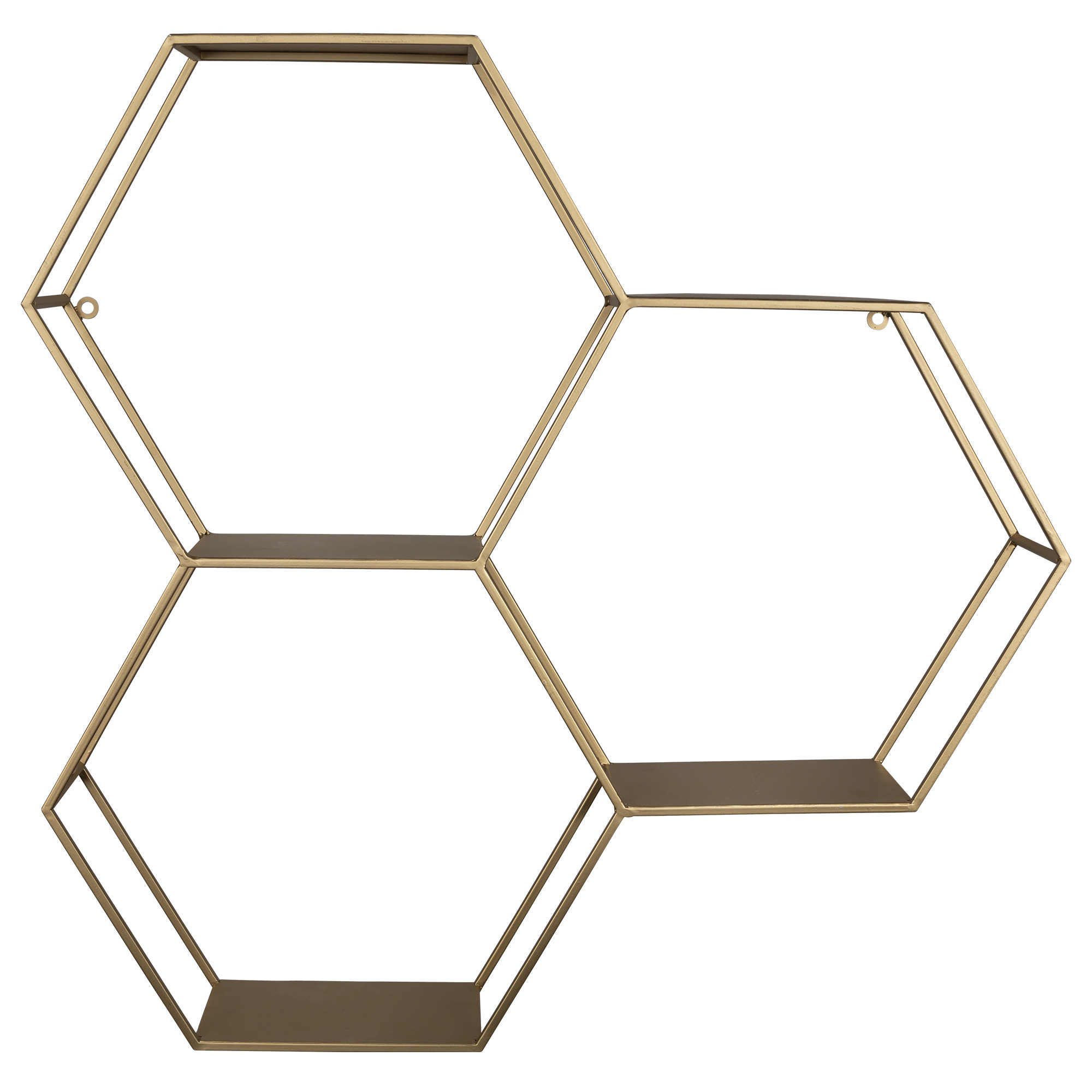 Golden Honeycomb Trio Wall Shelf