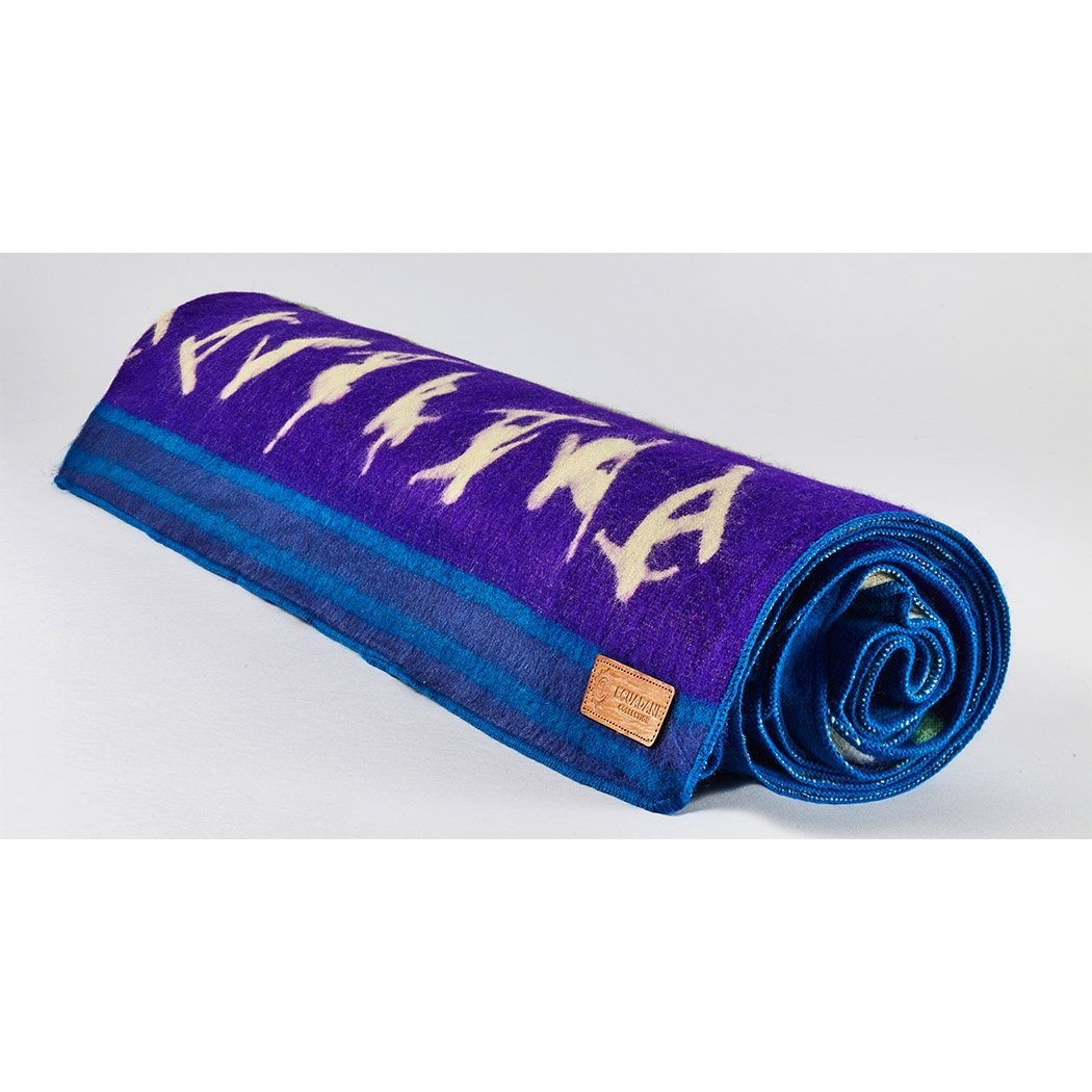 Queen Size Blue Ultimate Snowboarder Handmade Woven Blanket