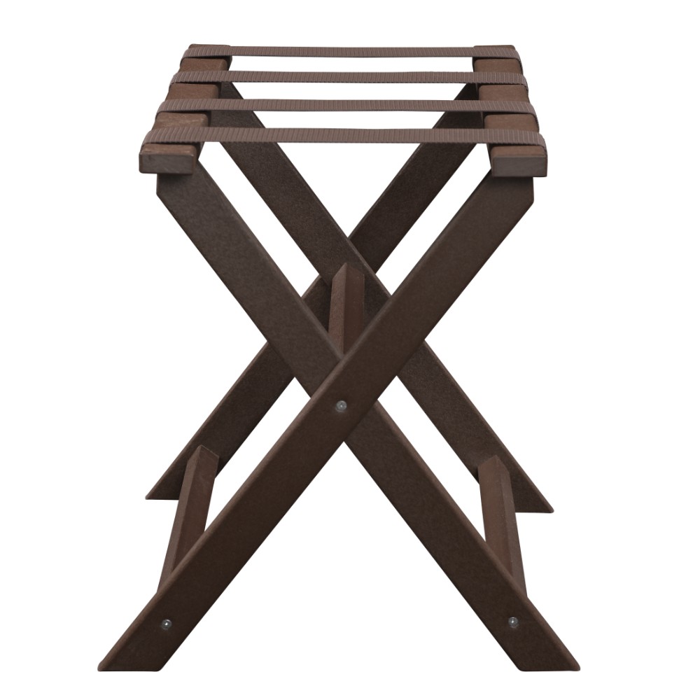 Earth Friendly Brown Folding Luggage Rack with Brown Straps