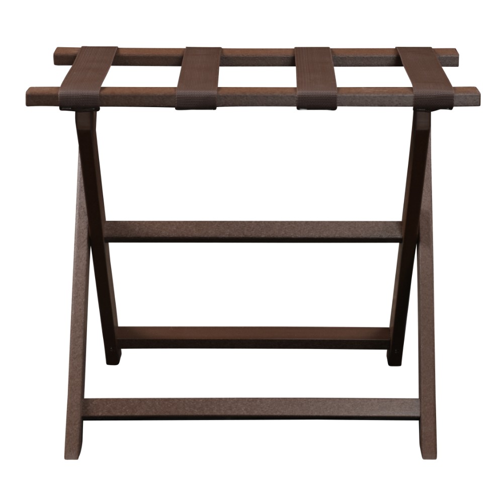 Earth Friendly Brown Folding Luggage Rack with Brown Straps