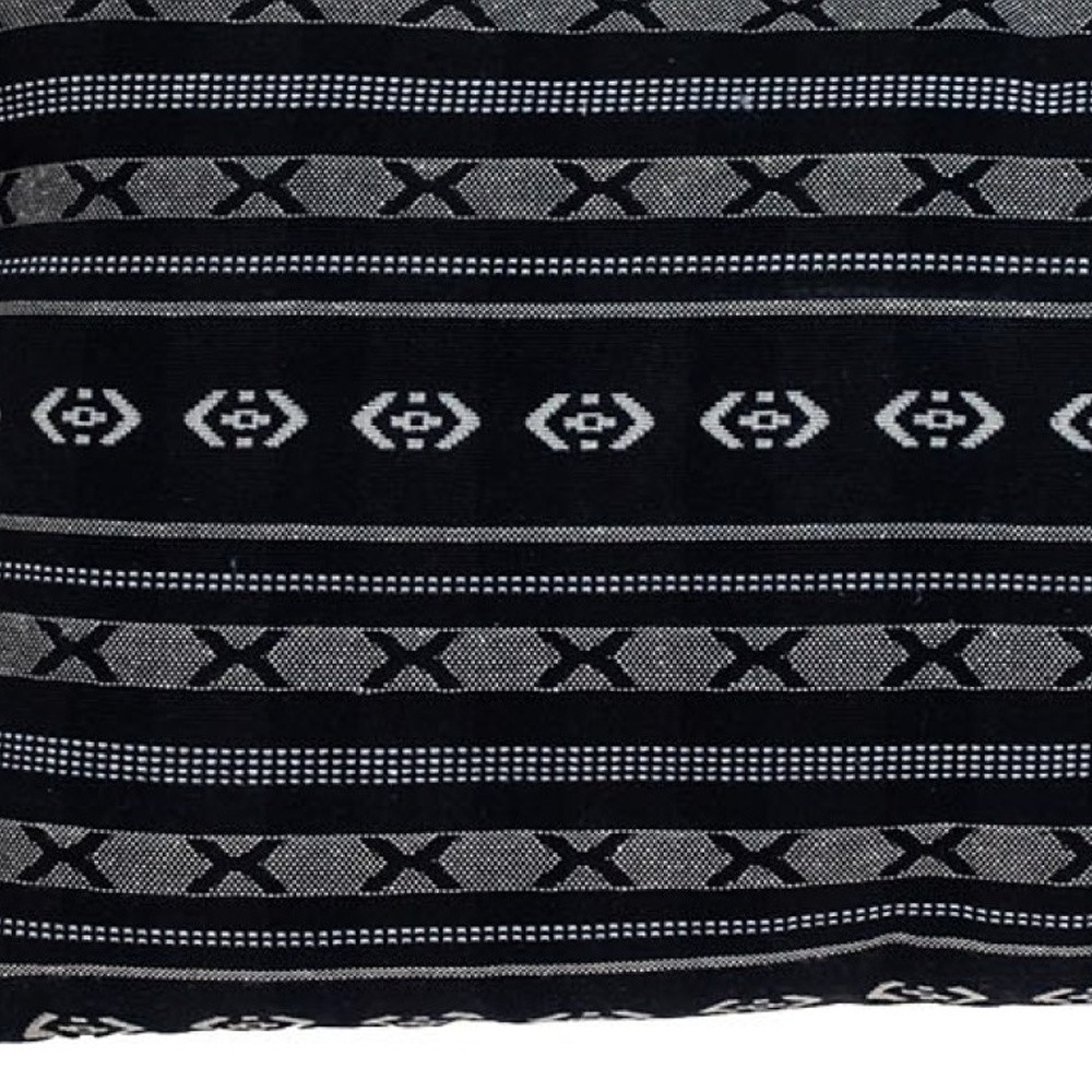 Black And Gray X Pom Throw Pillow