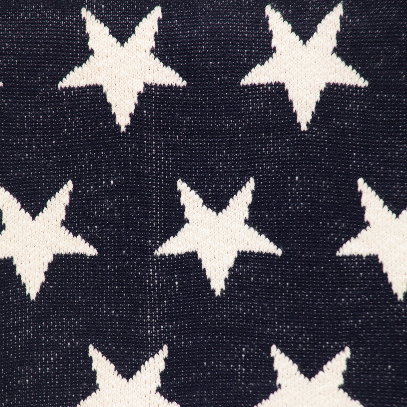 Navy Blue and White Stars Knitted Baby Blanket