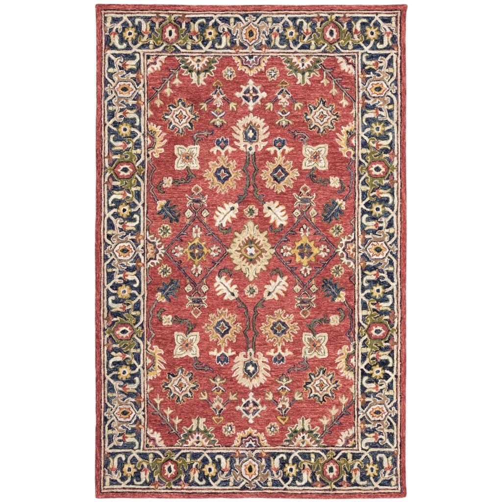 8' X 10' Red And Blue Bohemian Rug-383601-1
