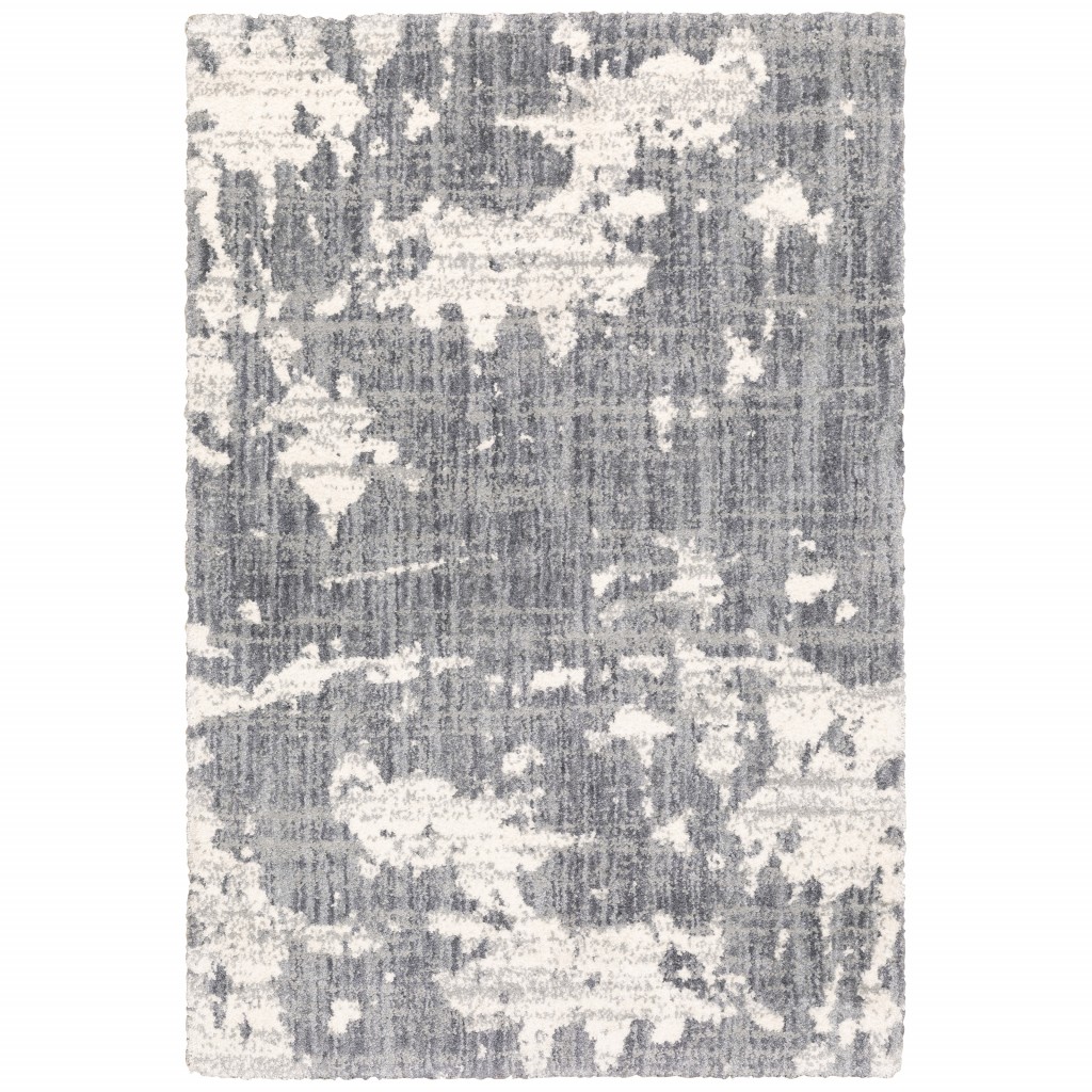 4'X6' Grey And Ivory Grey Matter  Area Rug-383665-1