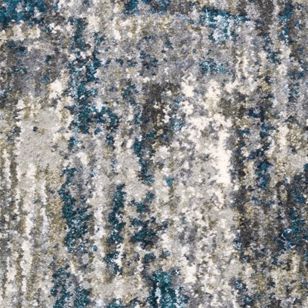 2" X 8" Grey And Blue Grey Skies Runner Rug