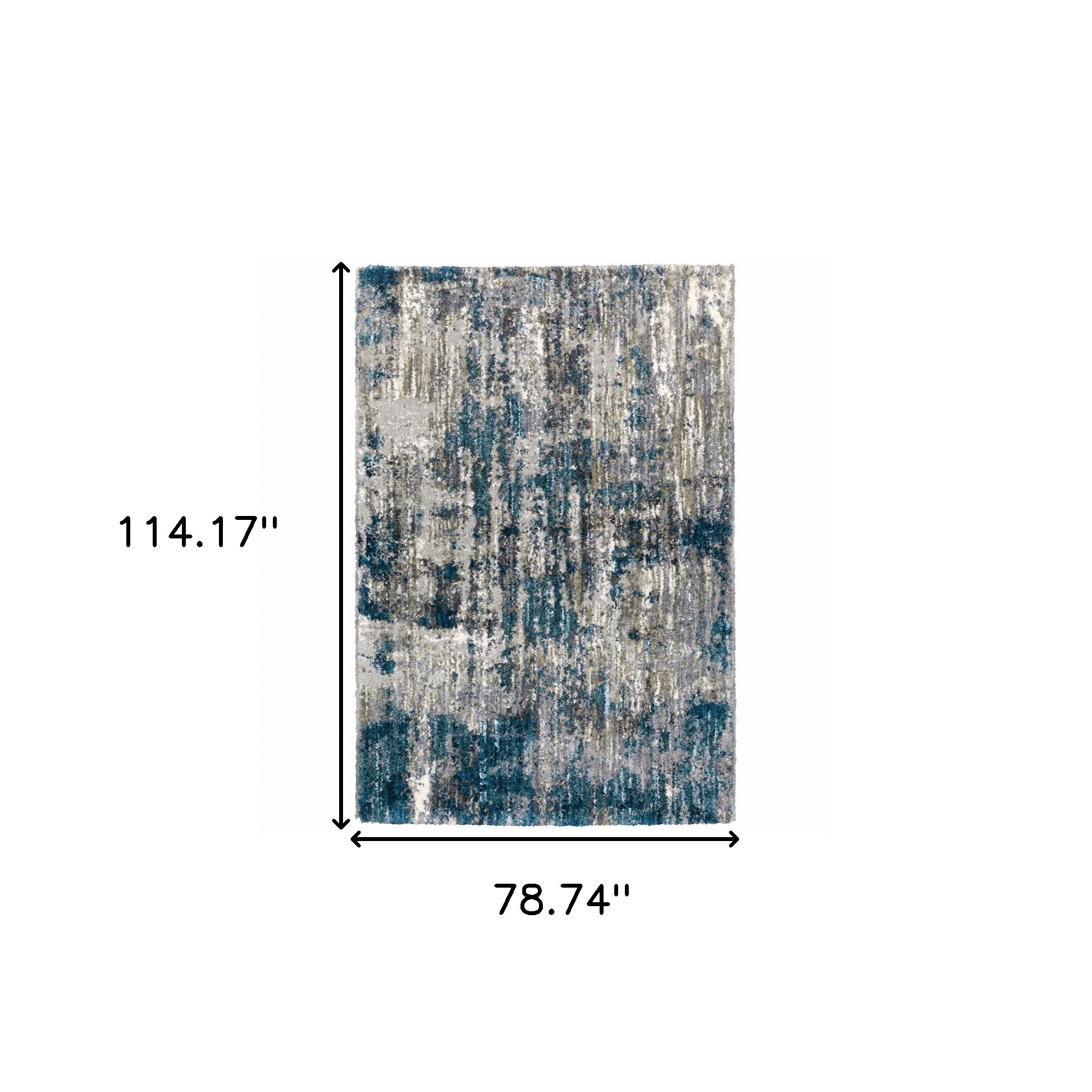 7" X 9" Grey And Blue Grey Skies Area Rug