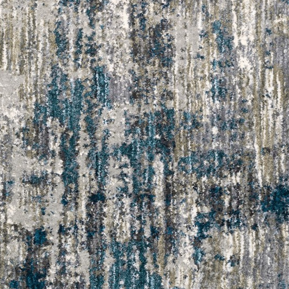 7" X 9" Grey And Blue Grey Skies Area Rug
