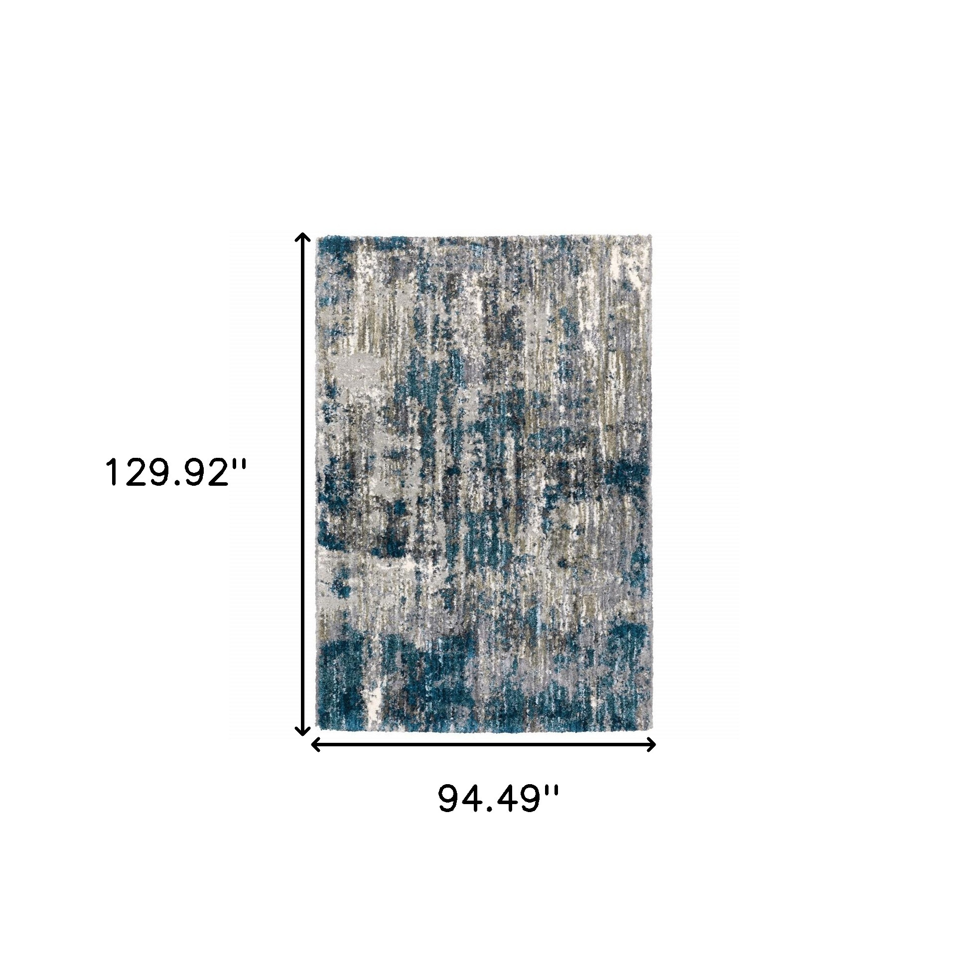 8" X 10" Grey And Blue Grey Skies Area Rug