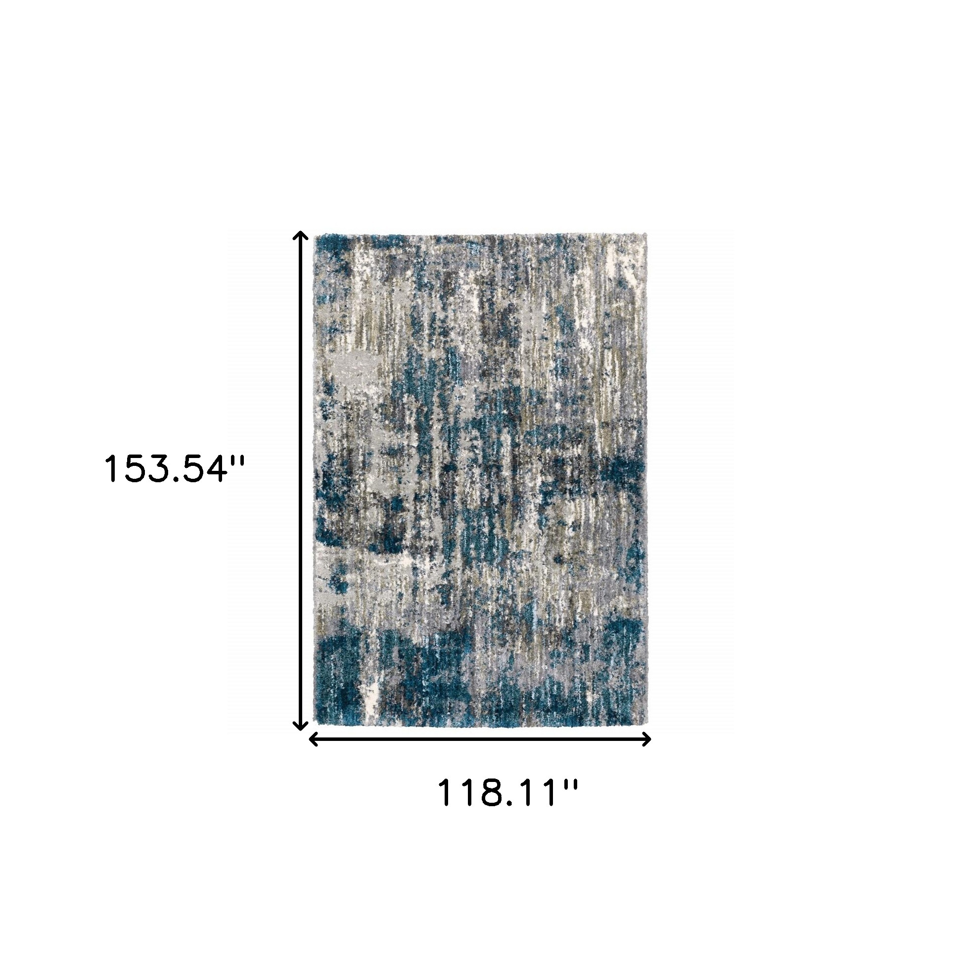 9" X 12" Grey And Blue Grey Skies Area Rug