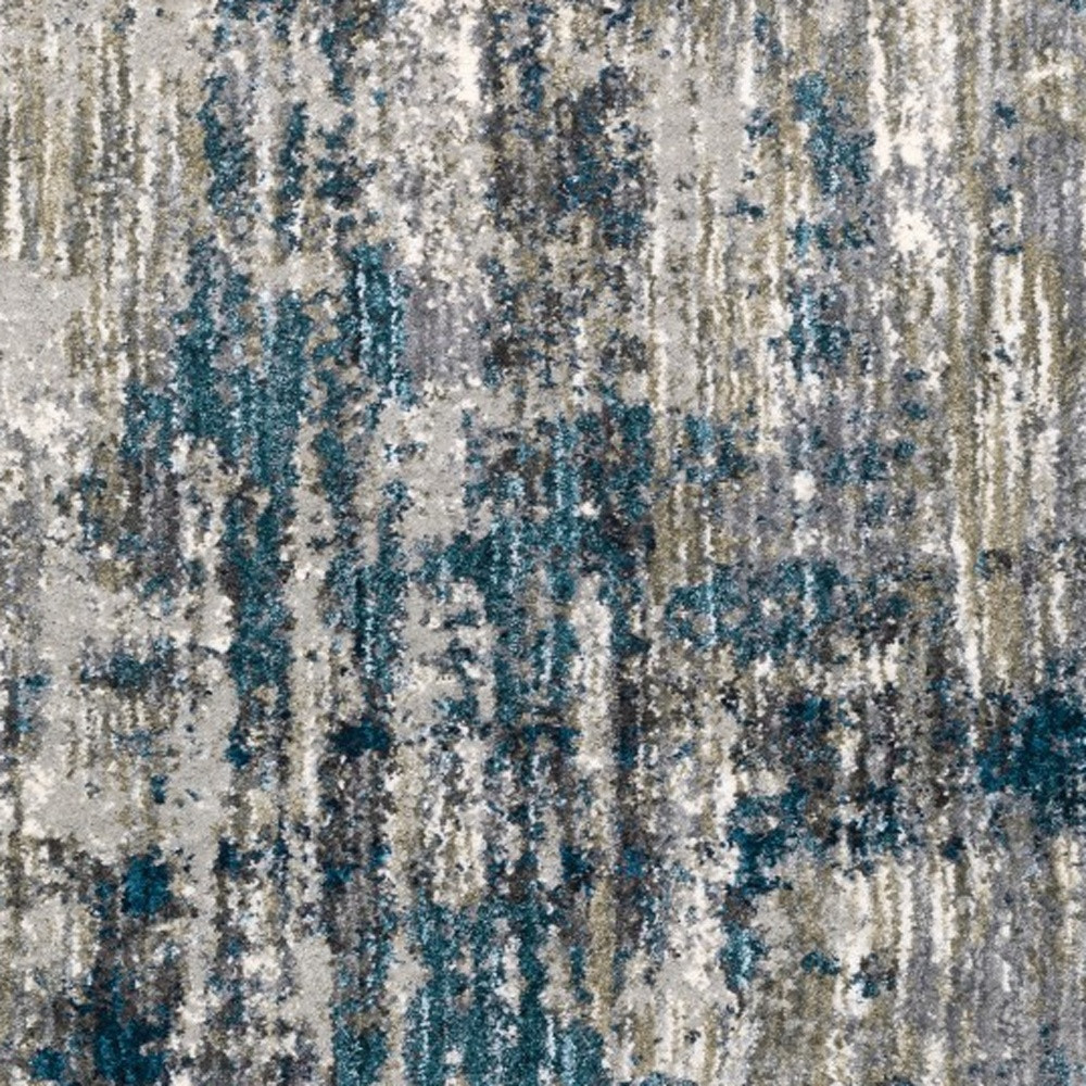 9" X 12" Grey And Blue Grey Skies Area Rug