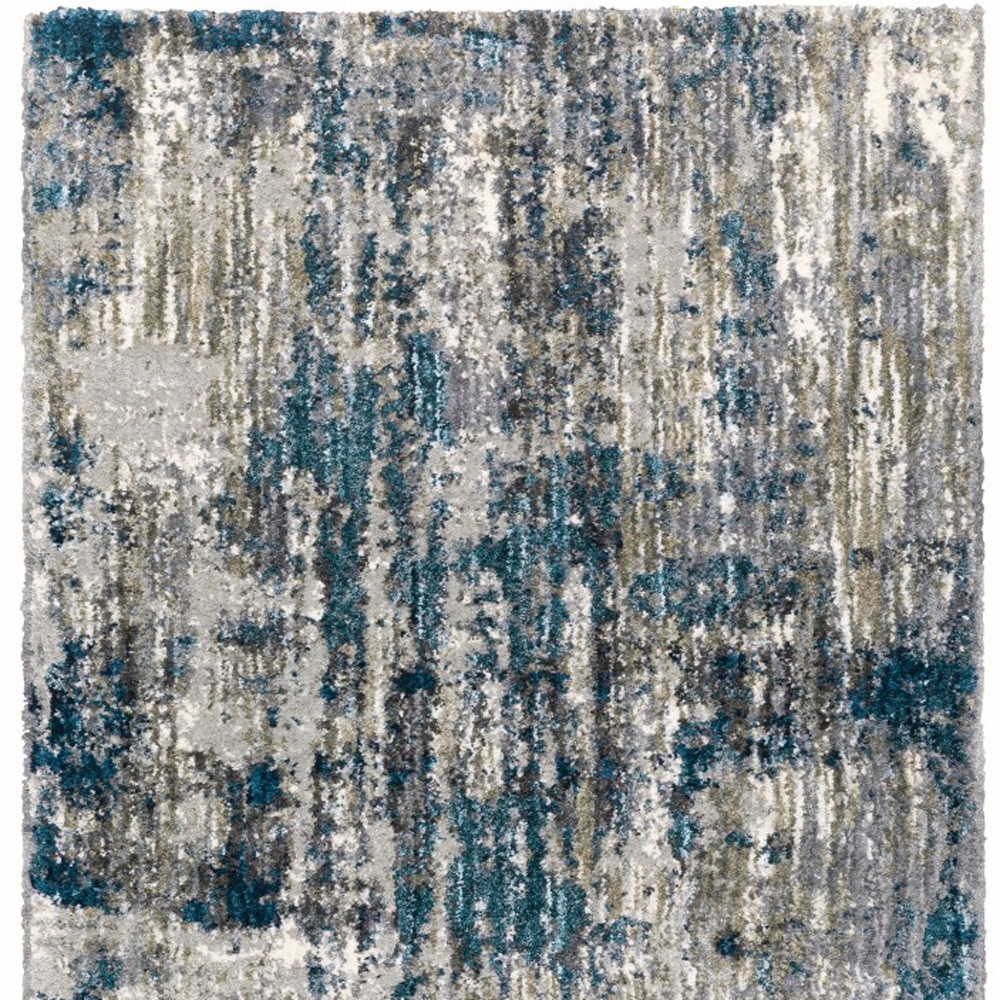 9" X 12" Grey And Blue Grey Skies Area Rug