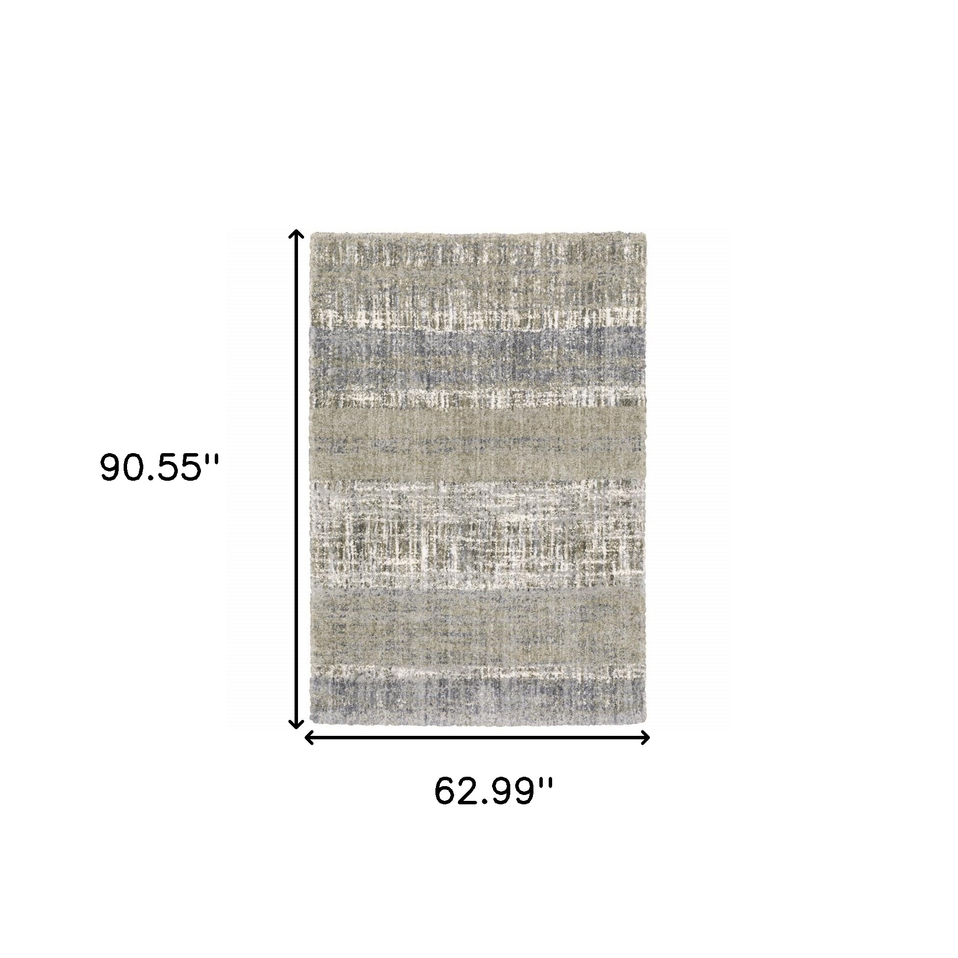5" X 8" Grey And Ivory Abstract Lines Area Rug