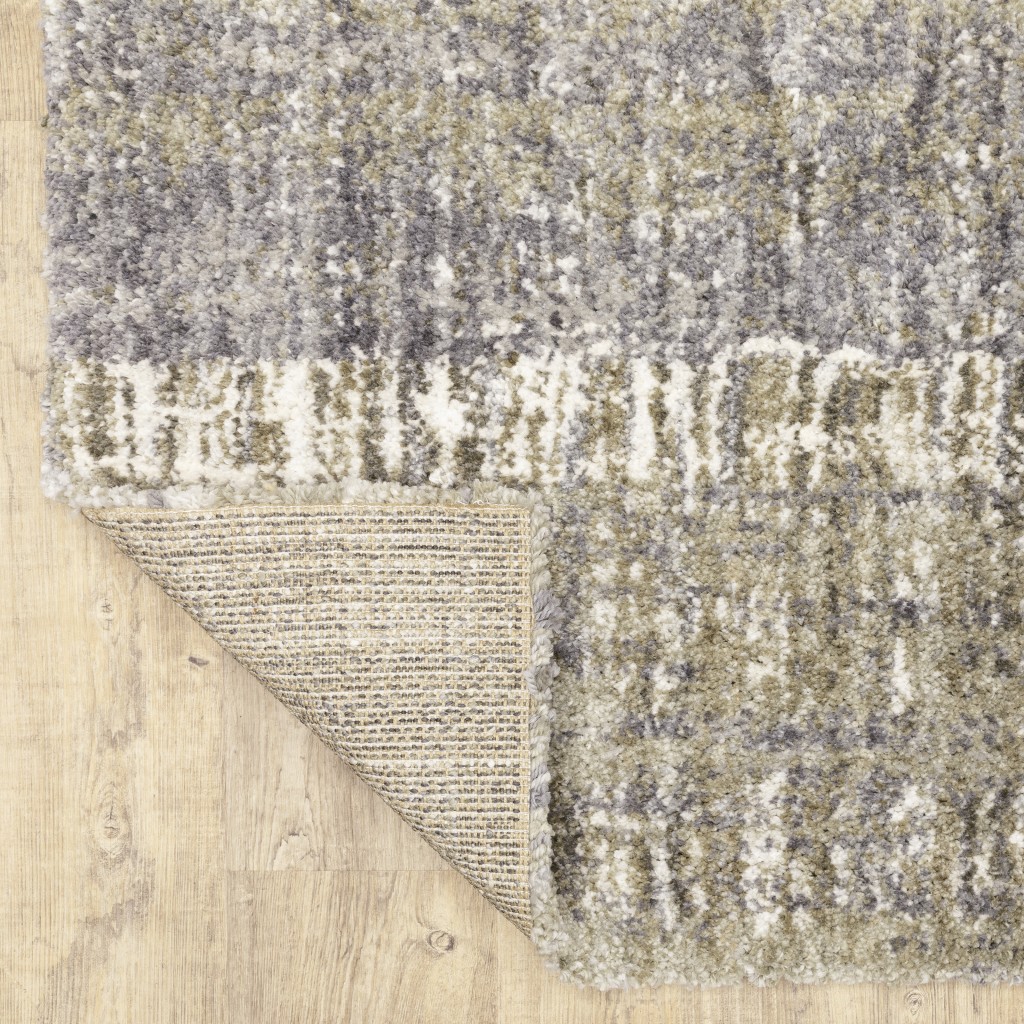 7" X 9" Grey And Ivory Abstract Lines Area Rug