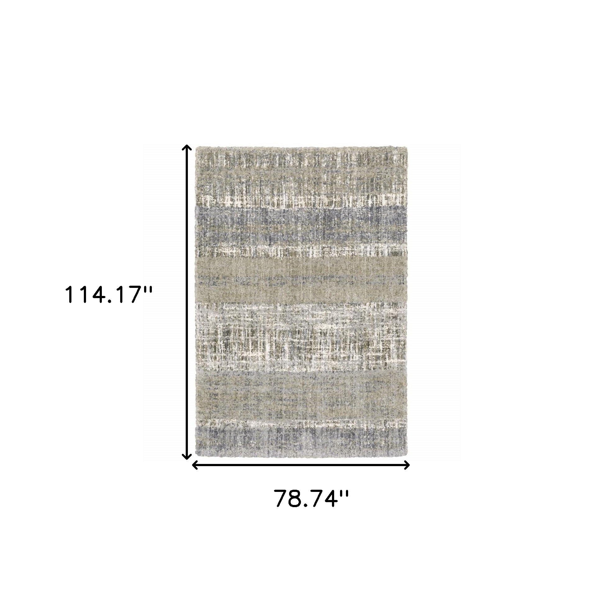 7" X 9" Grey And Ivory Abstract Lines Area Rug