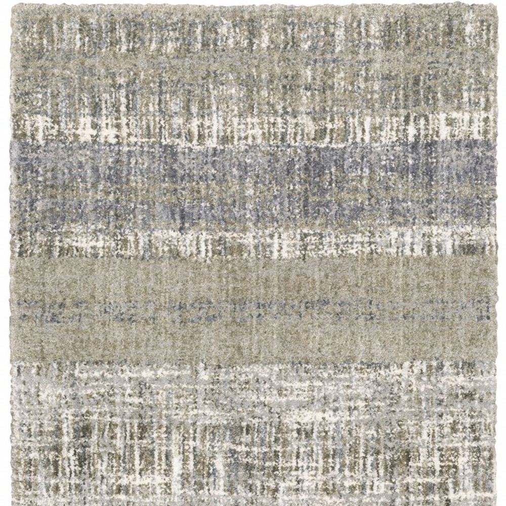 7" X 9" Grey And Ivory Abstract Lines Area Rug