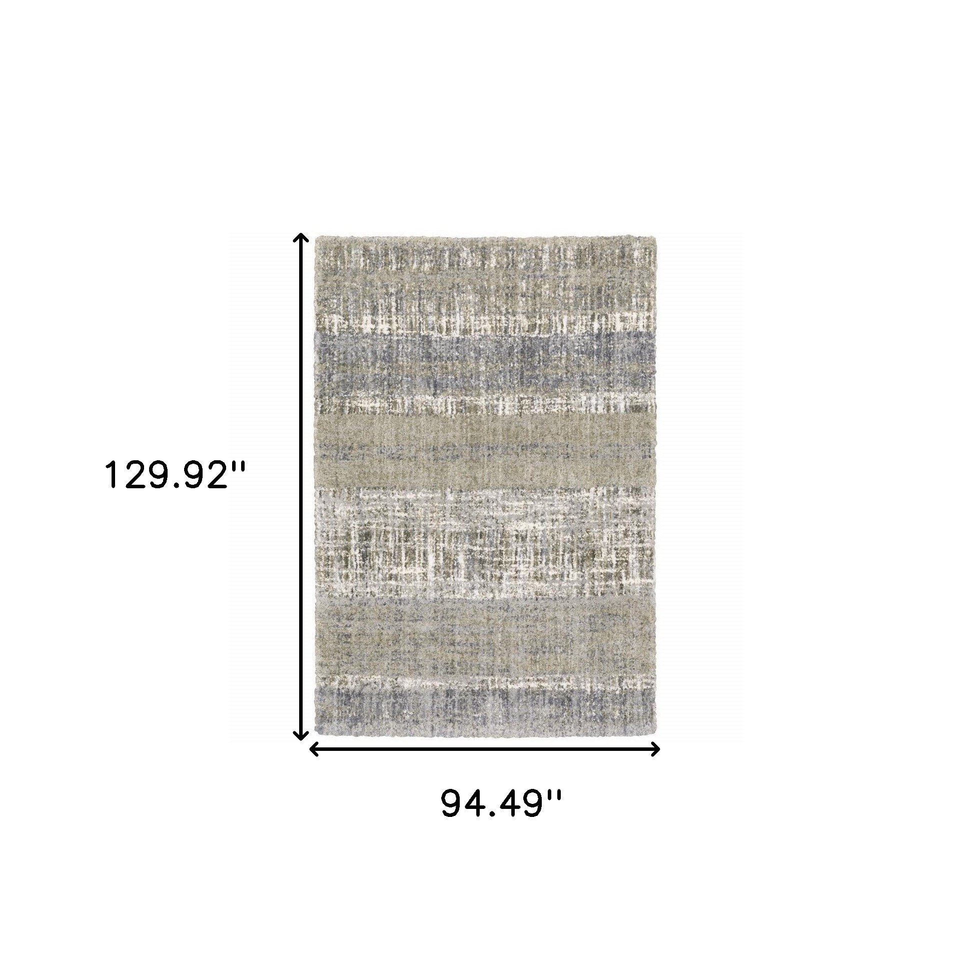 8" X 10" Grey And Ivory Abstract Lines Area Rug