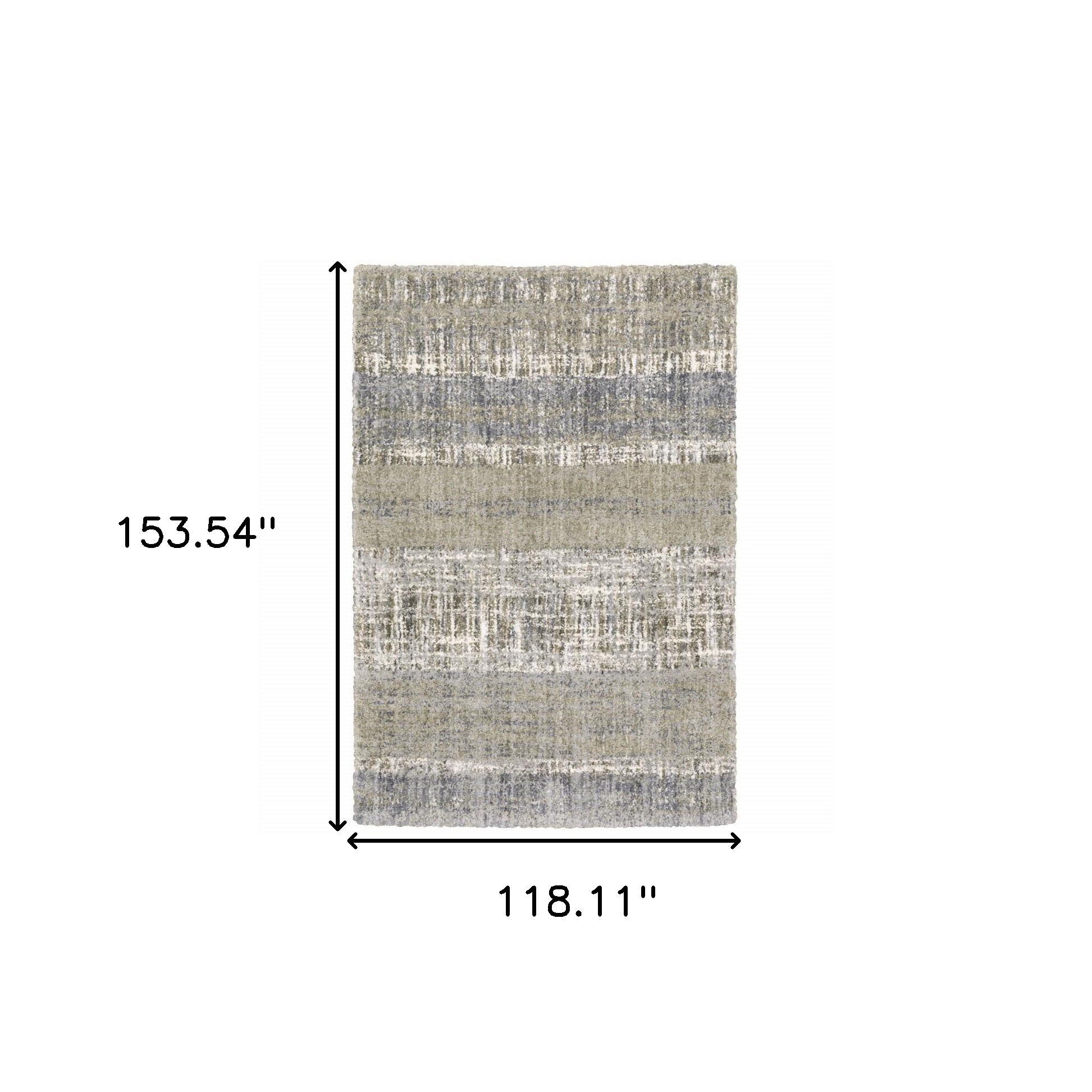 9" X 12" Grey And Ivory Abstract Lines Area Rug