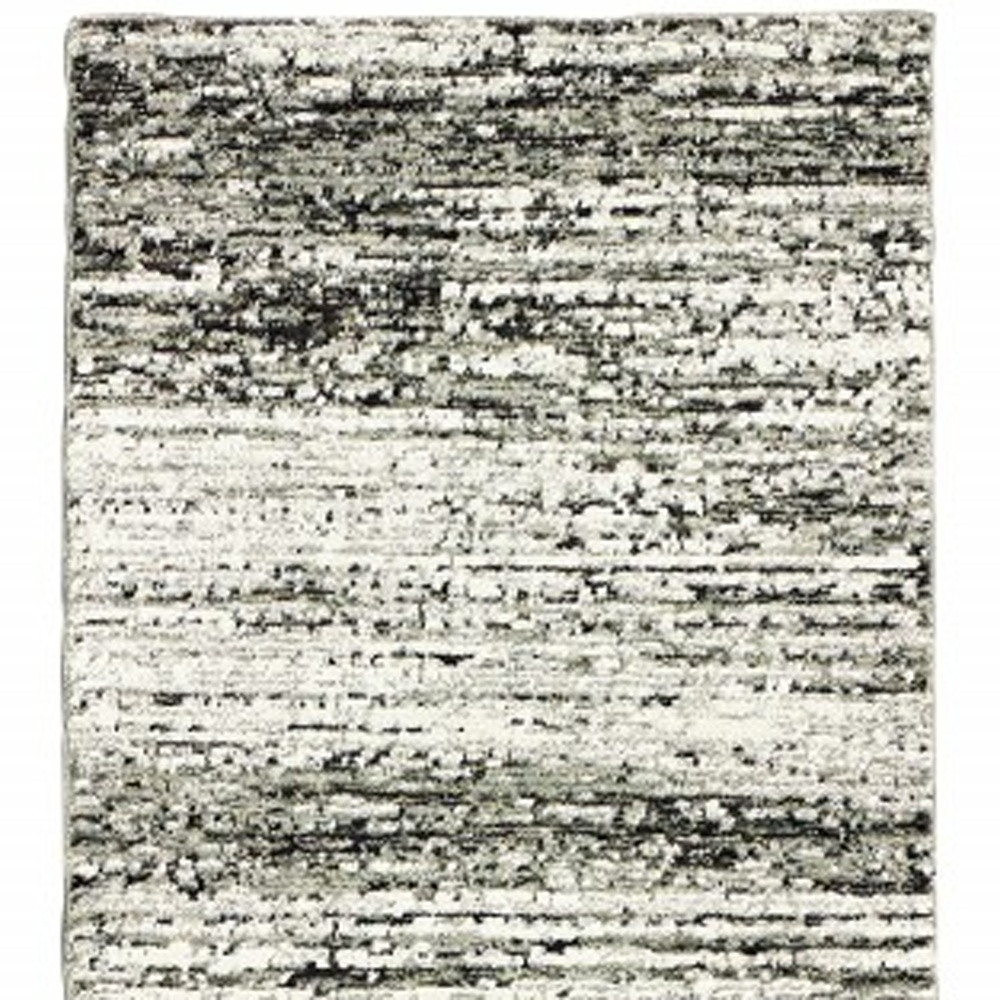 2" X 8" Ash And Slate Abstract Runner Rug