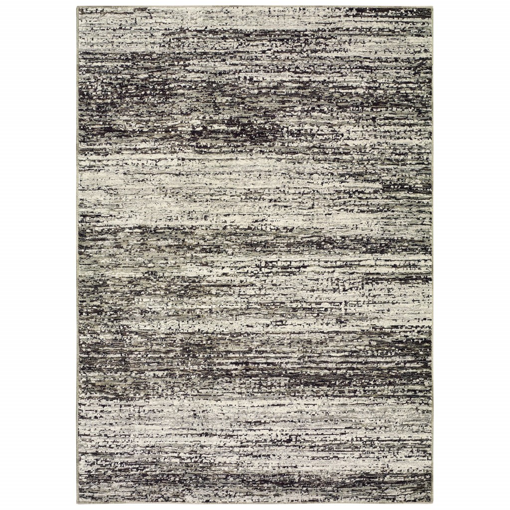 3" X 5" Ash And Slate Abstract Area Rug