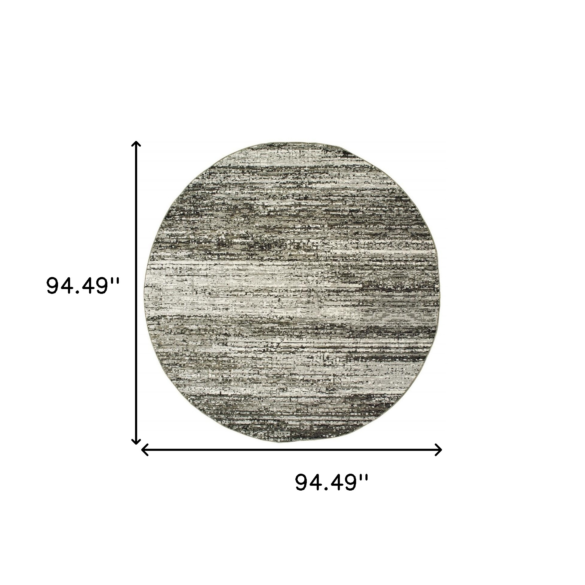 7" Round Ash And Slate Abstract Area Rug